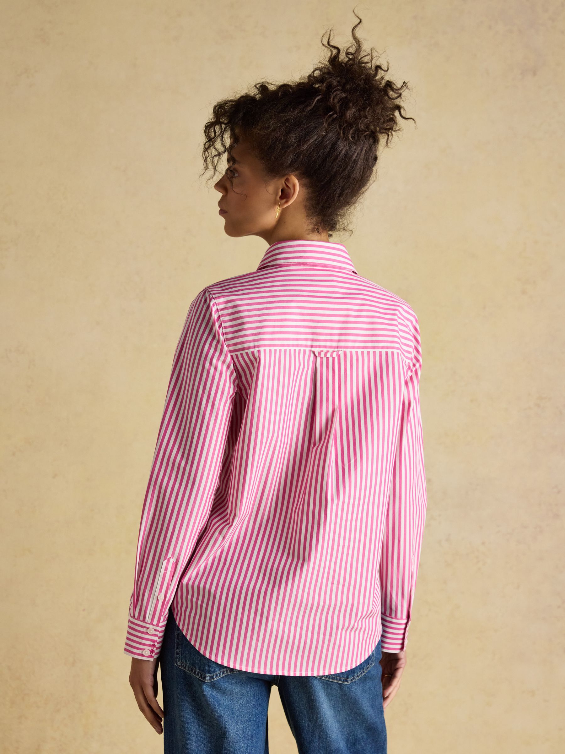 Classic Fit Pink Striped Poplin Shirt - Image 3 of 9