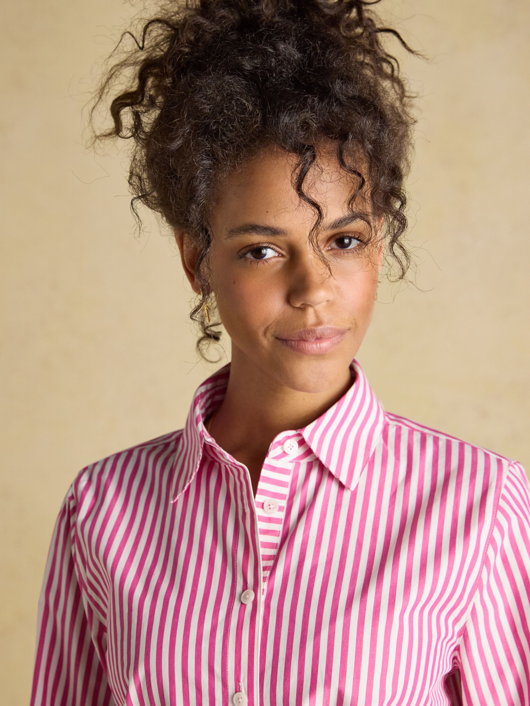 Classic Fit Pink Striped Poplin Shirt - Image 6 of 9