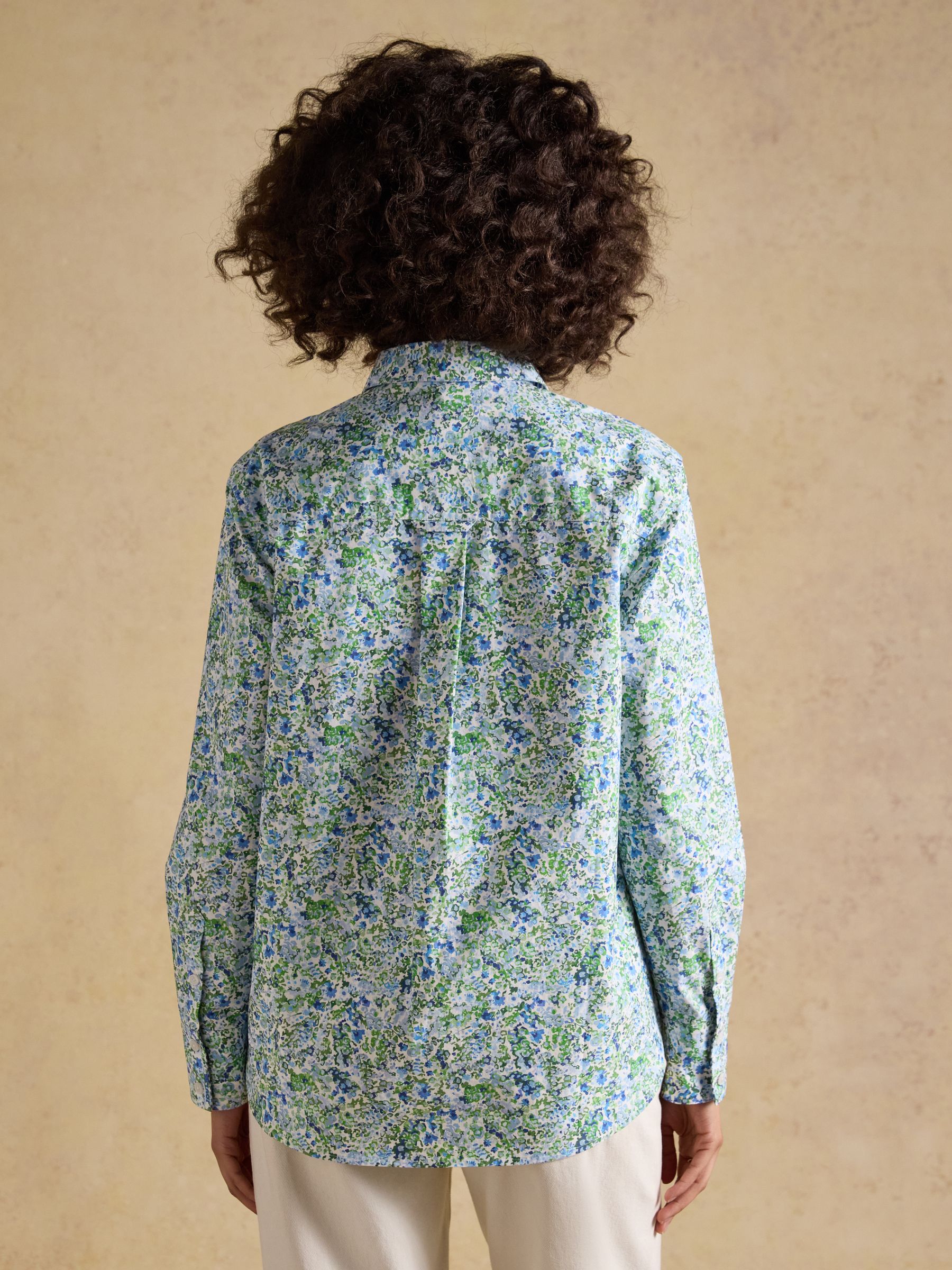 Boyfriend Fit Green Ditsy Poplin Shirt - Image 2 of 10