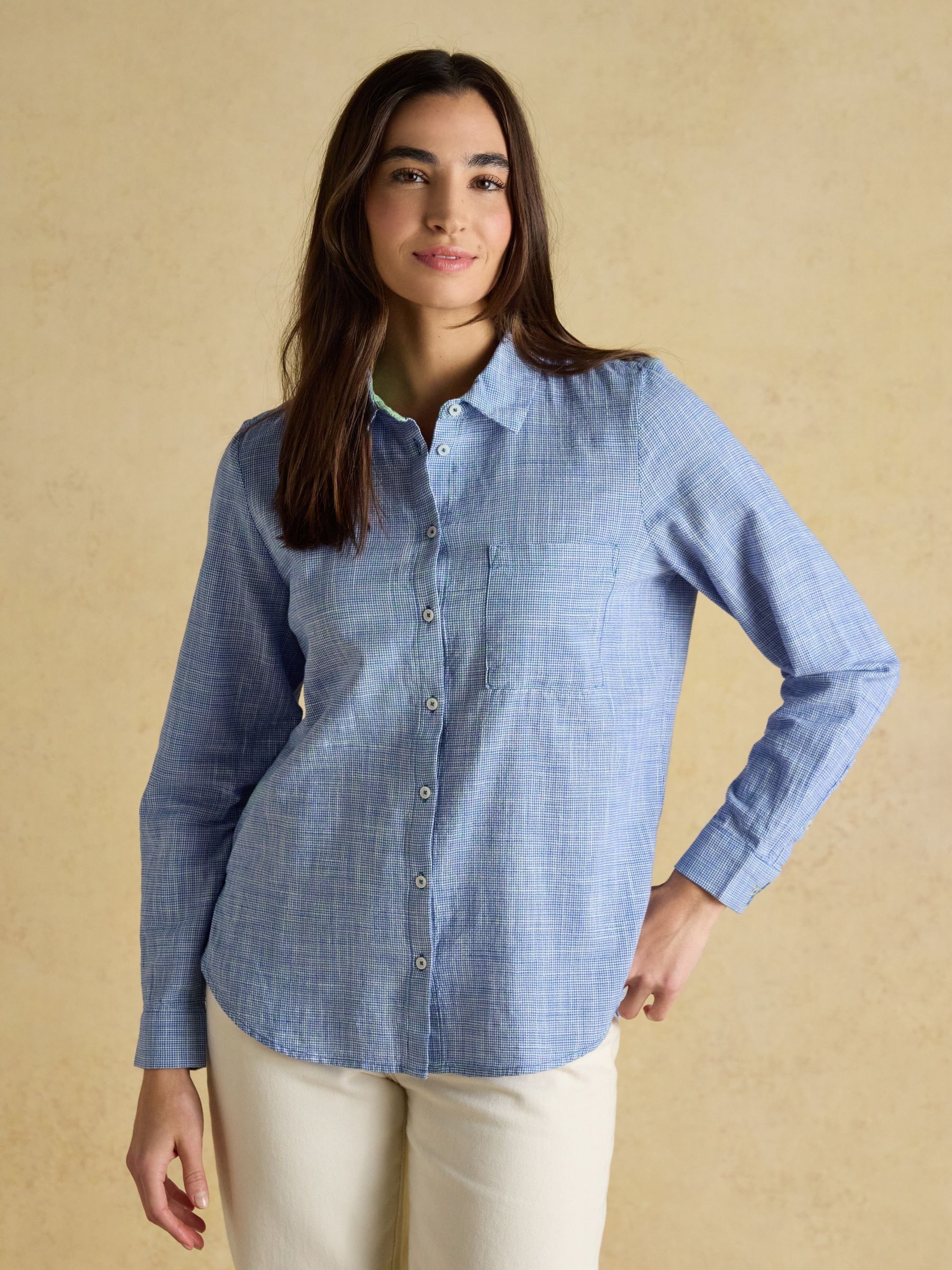 Ida Blue Long Sleeve Cotton Shirt - Image 1 of 8