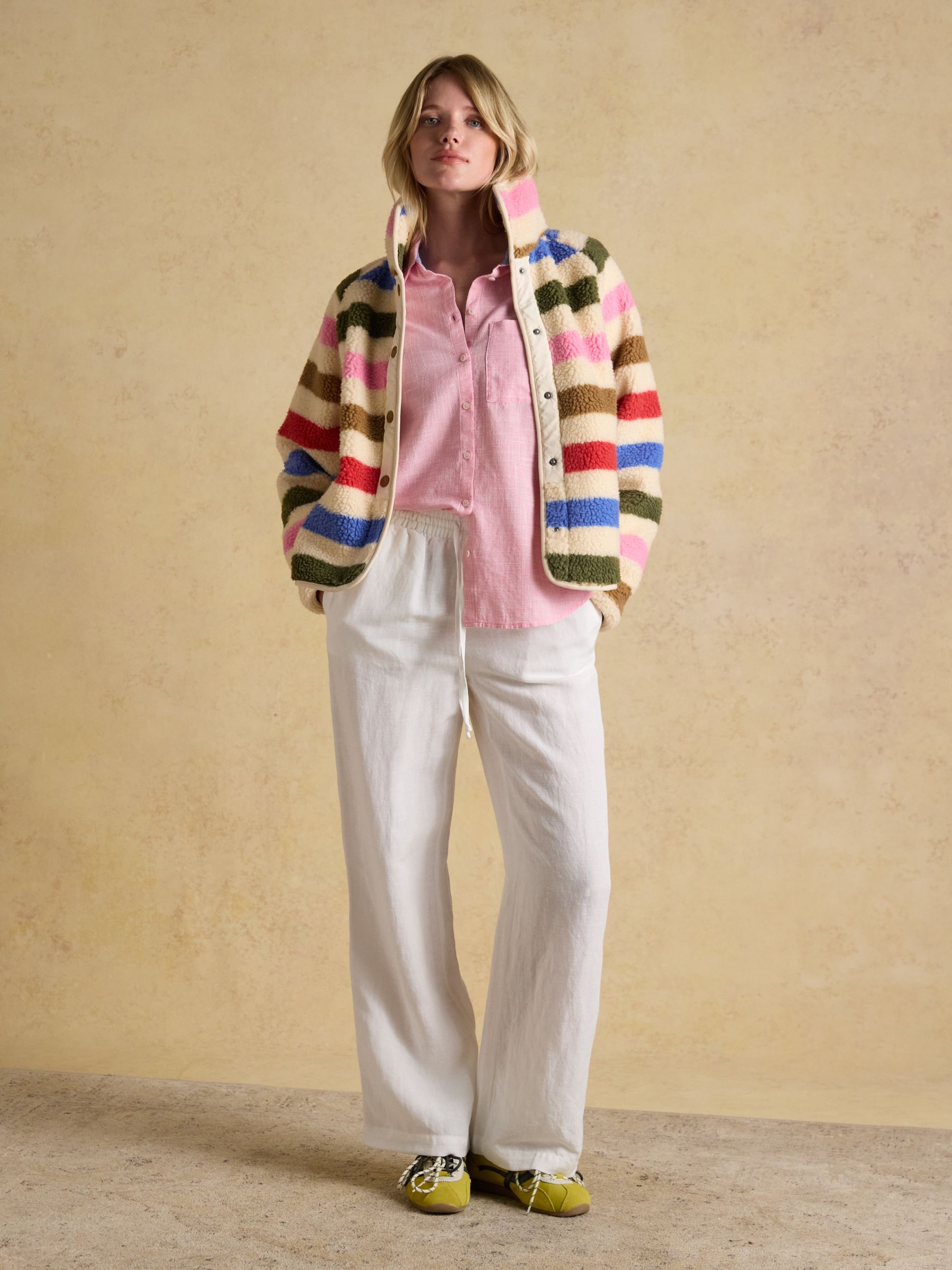 Ida Light Pink Puppytooth Long Sleeve Cotton Shirt - Image 6 of 7