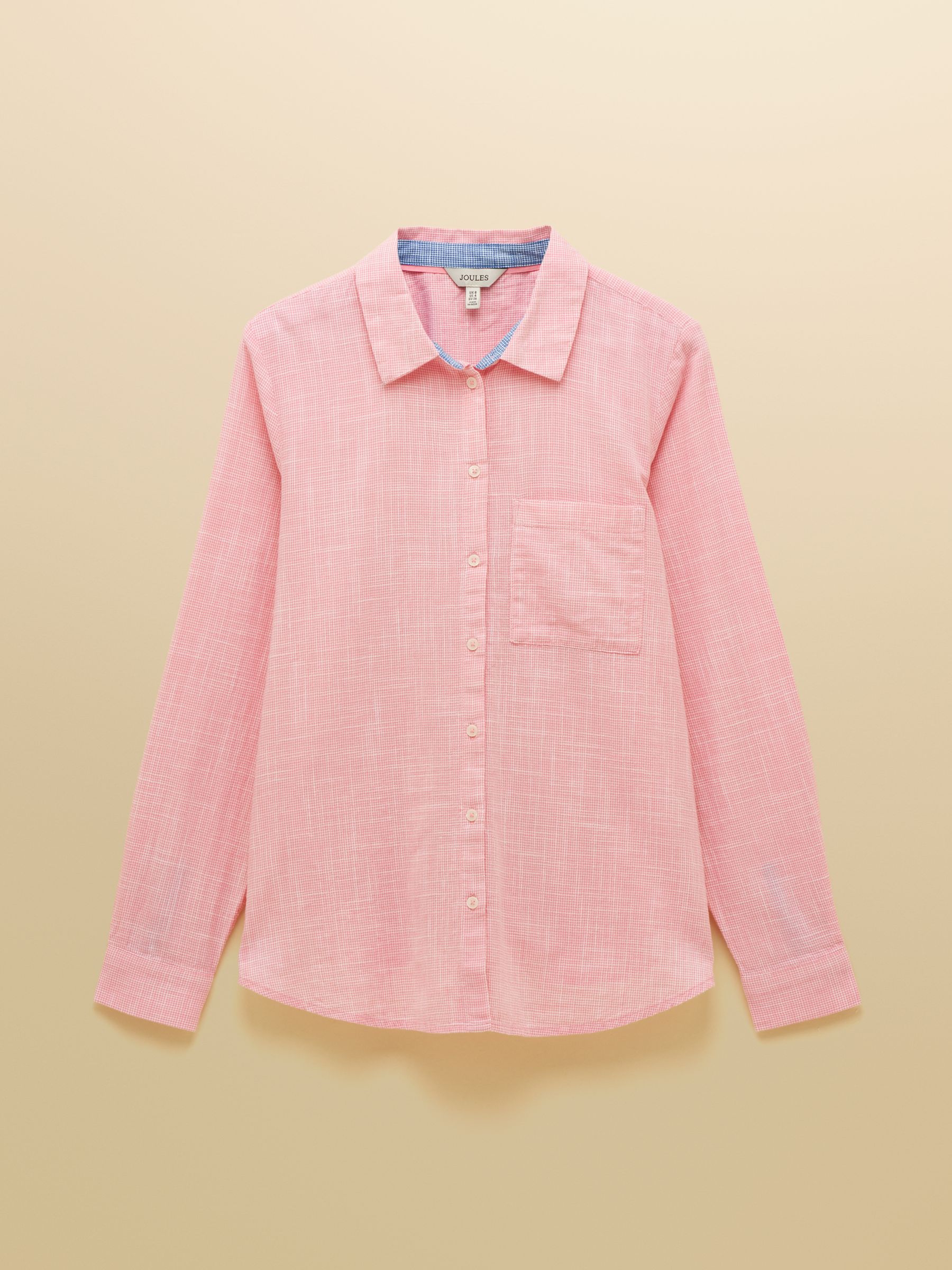 Ida Light Pink Puppytooth Long Sleeve Cotton Shirt - Image 7 of 7