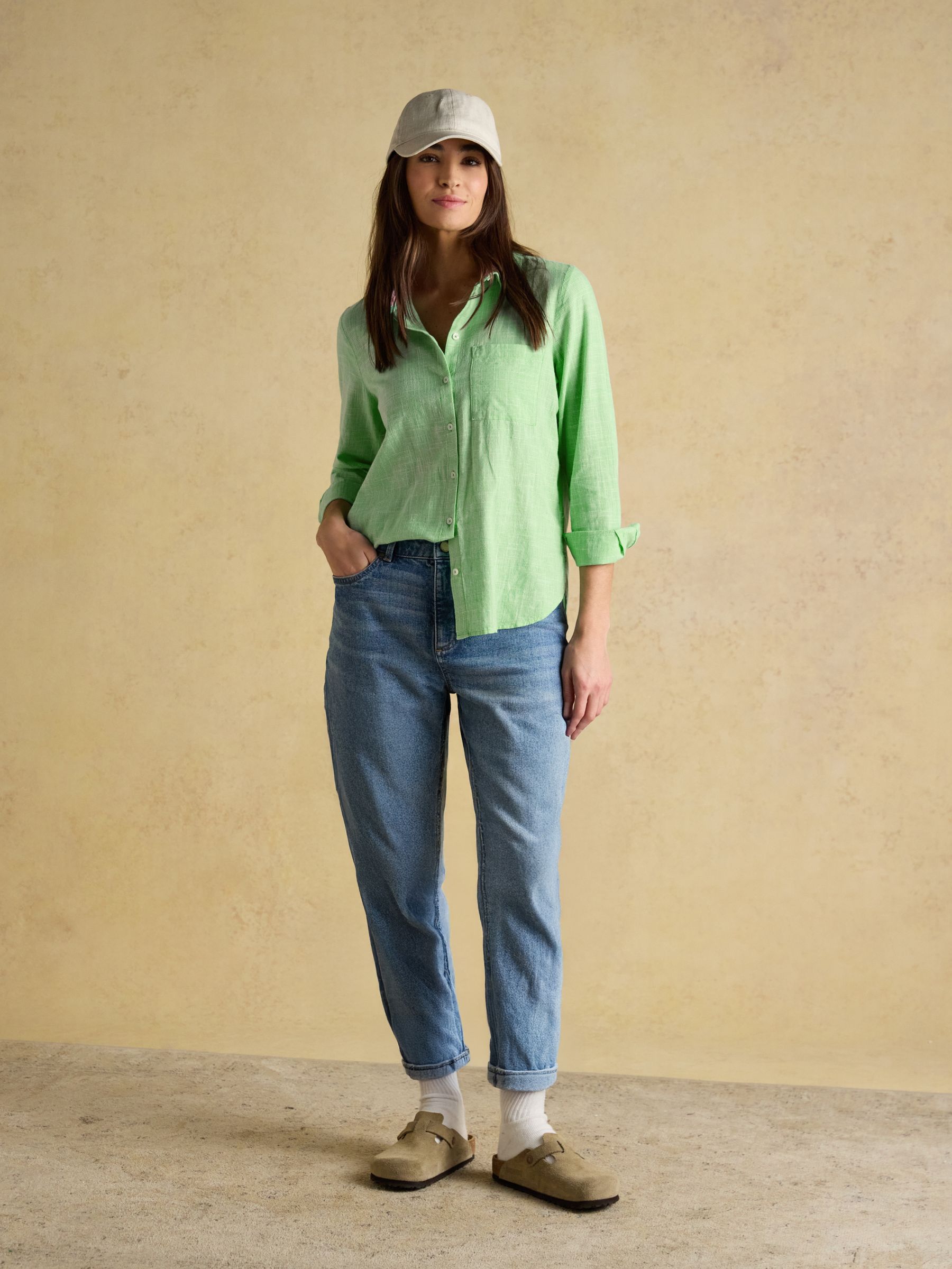 Ida Green Puppytooth Long Sleeve Cotton Shirt - Image 10 of 12