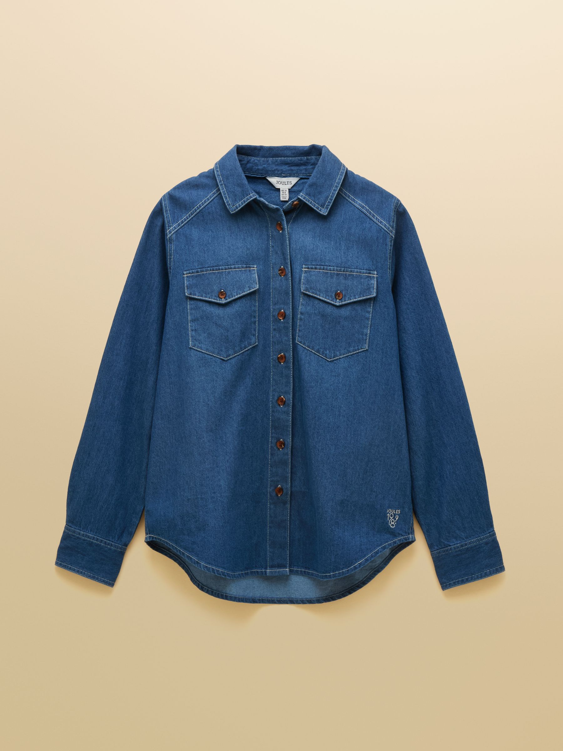 Mid Wash Blue Relaxed Fit Denim Shirt - Image 9 of 9