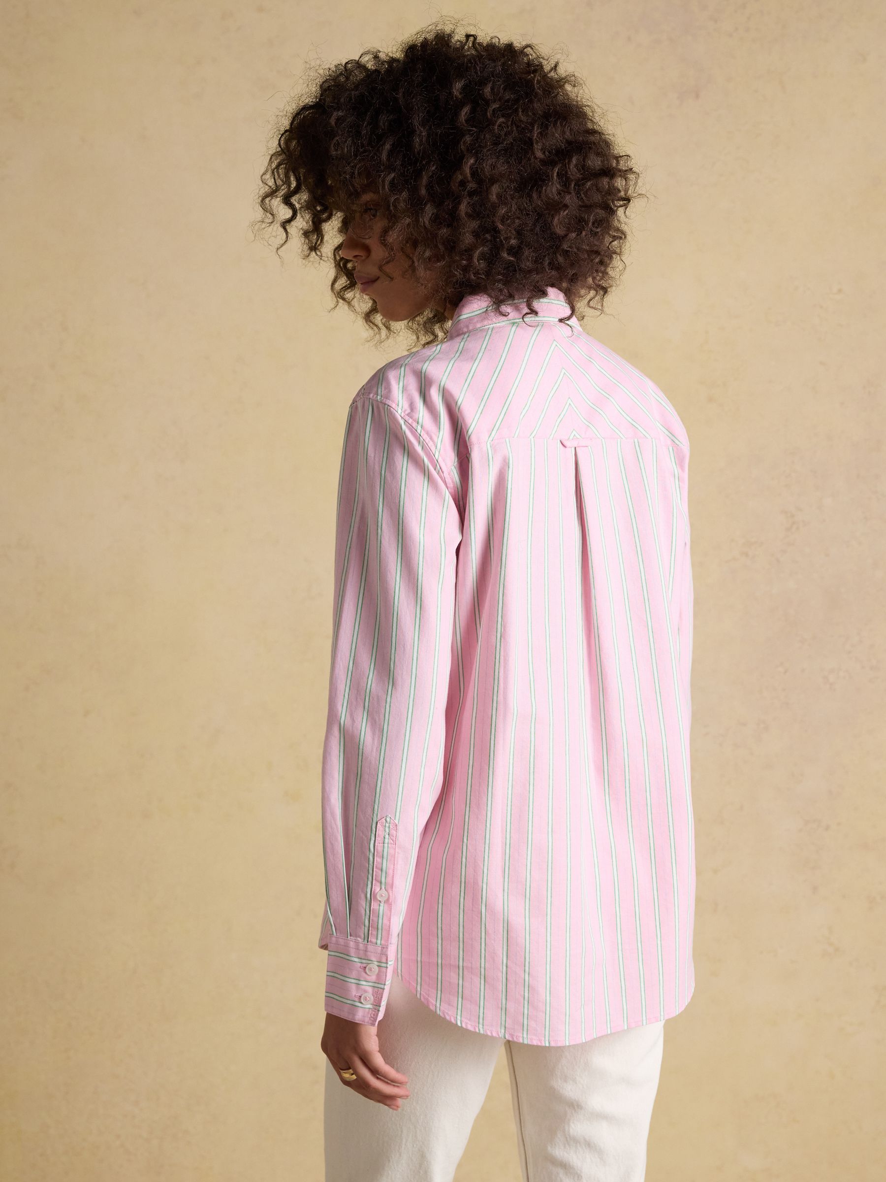 Boyfriend Fit Pink Striped Oxford Shirt - Image 2 of 10