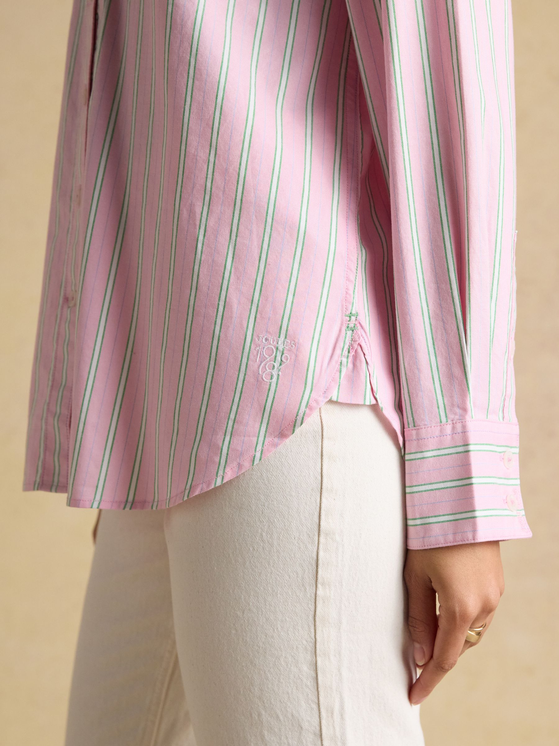 Boyfriend Fit Pink Striped Oxford Shirt - Image 4 of 10