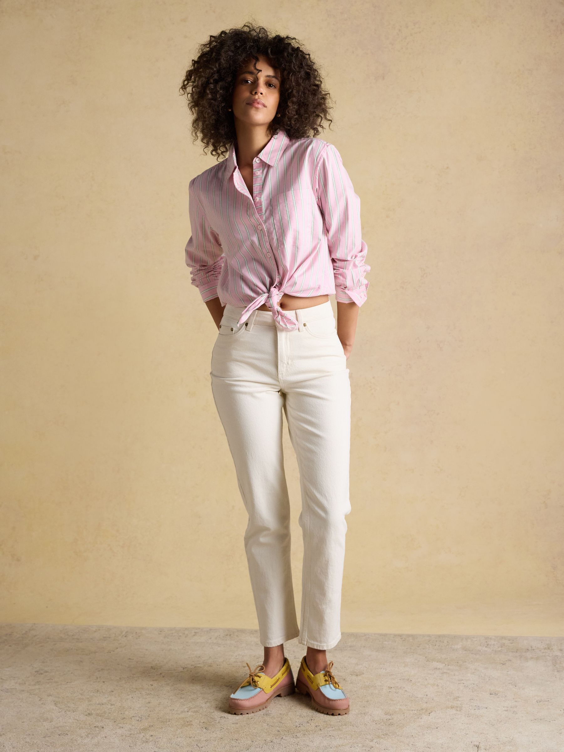 Boyfriend Fit Pink Striped Oxford Shirt - Image 5 of 10