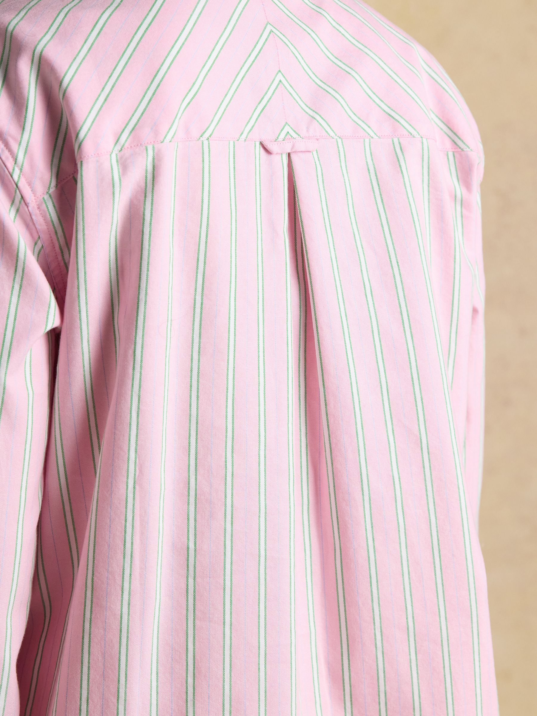 Boyfriend Fit Pink Striped Oxford Shirt - Image 9 of 10