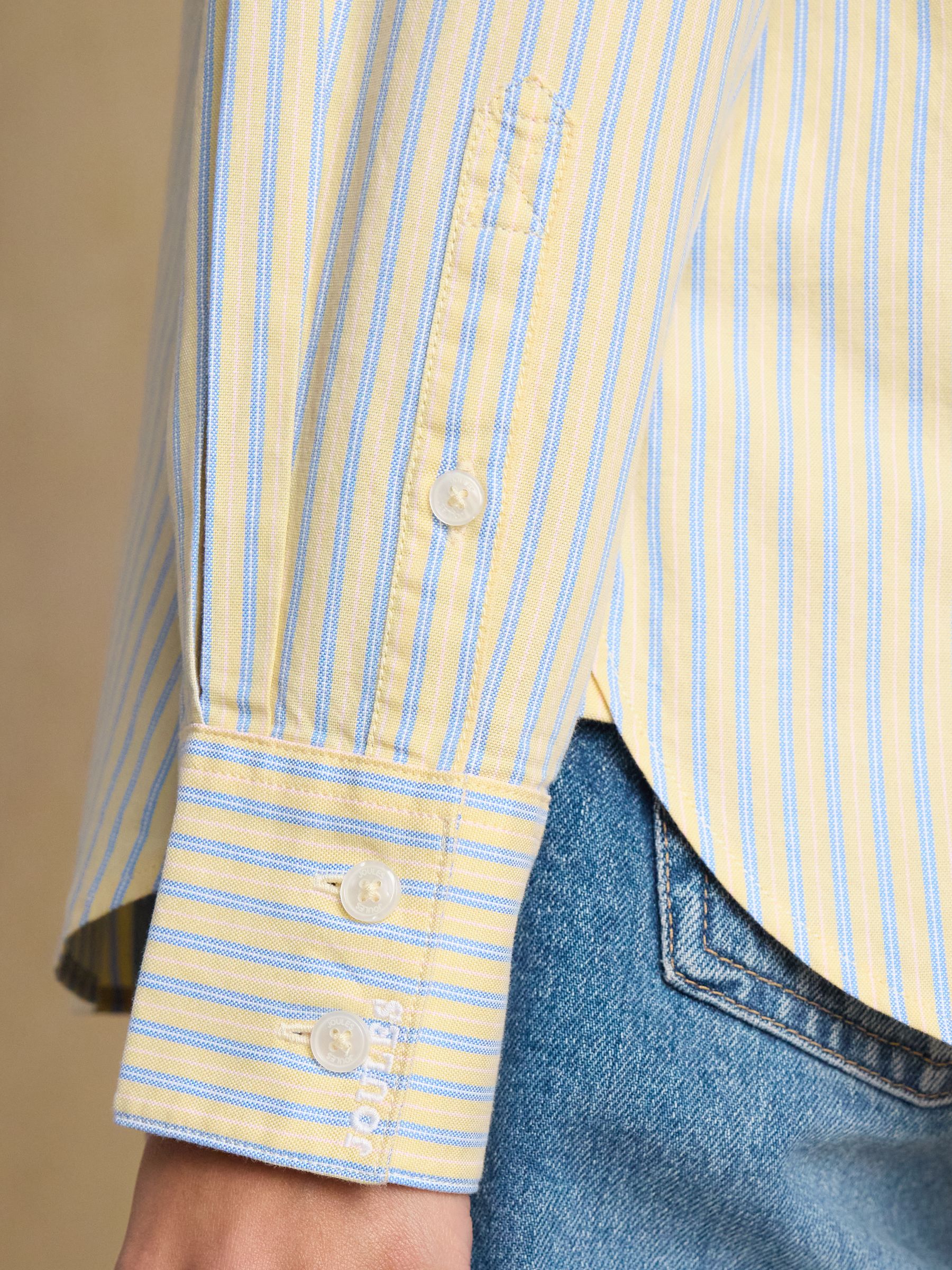 Boyfriend Fit Yellow Striped Oxford Shirt - Image 10 of 12