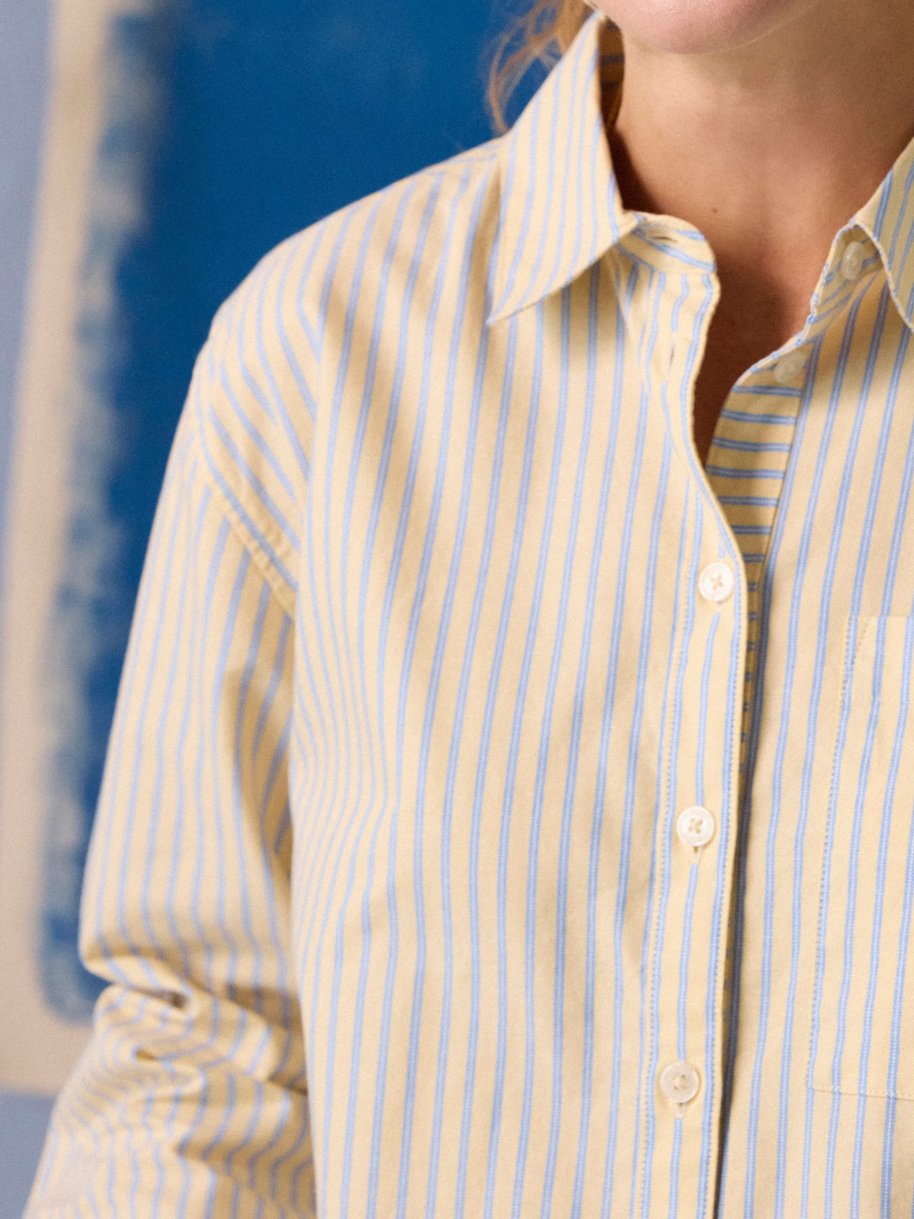 Boyfriend Fit Yellow Striped Oxford Shirt - Image 2 of 12