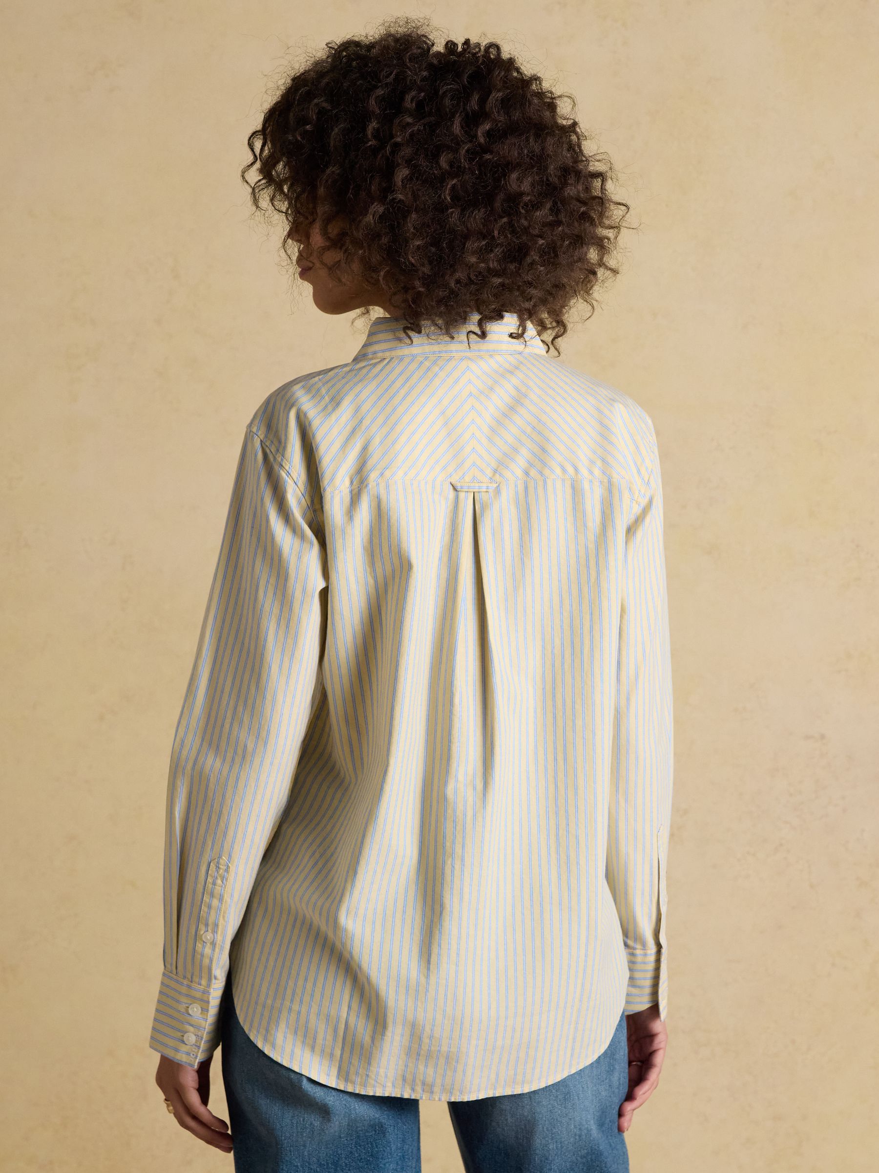 Boyfriend Fit Yellow Striped Oxford Shirt - Image 5 of 12