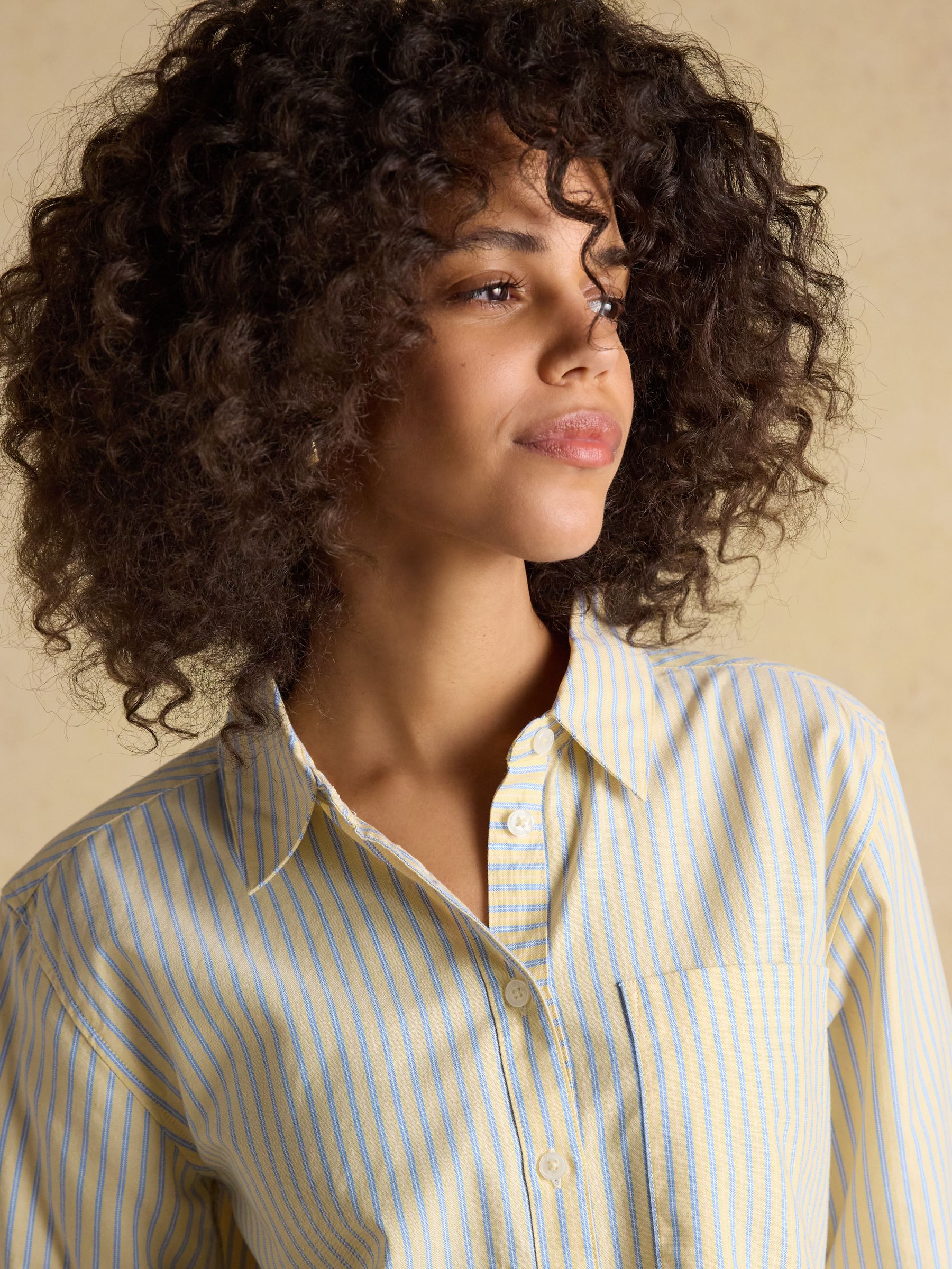 Boyfriend Fit Yellow Striped Oxford Shirt - Image 6 of 12