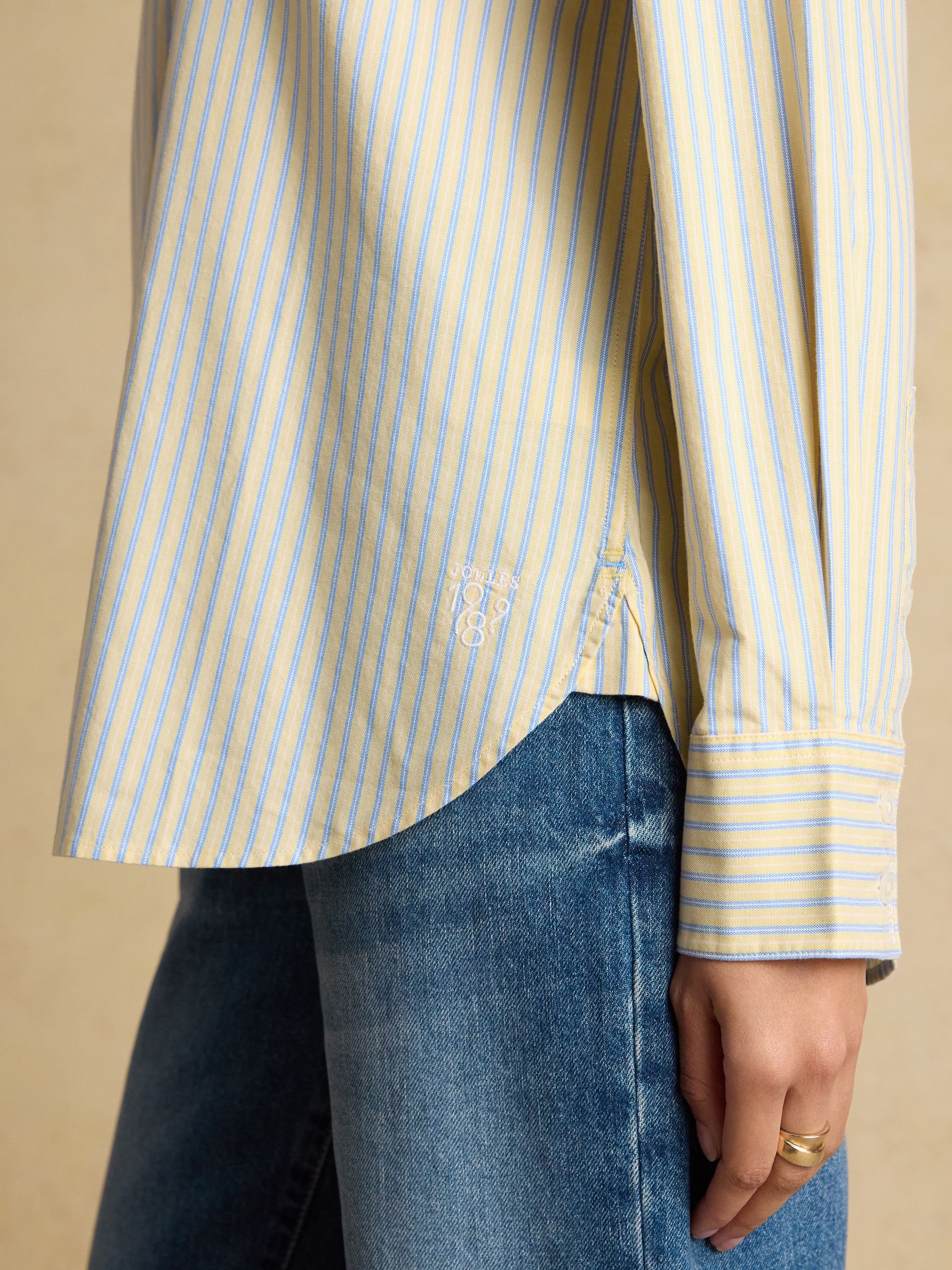 Boyfriend Fit Yellow Striped Oxford Shirt - Image 7 of 12