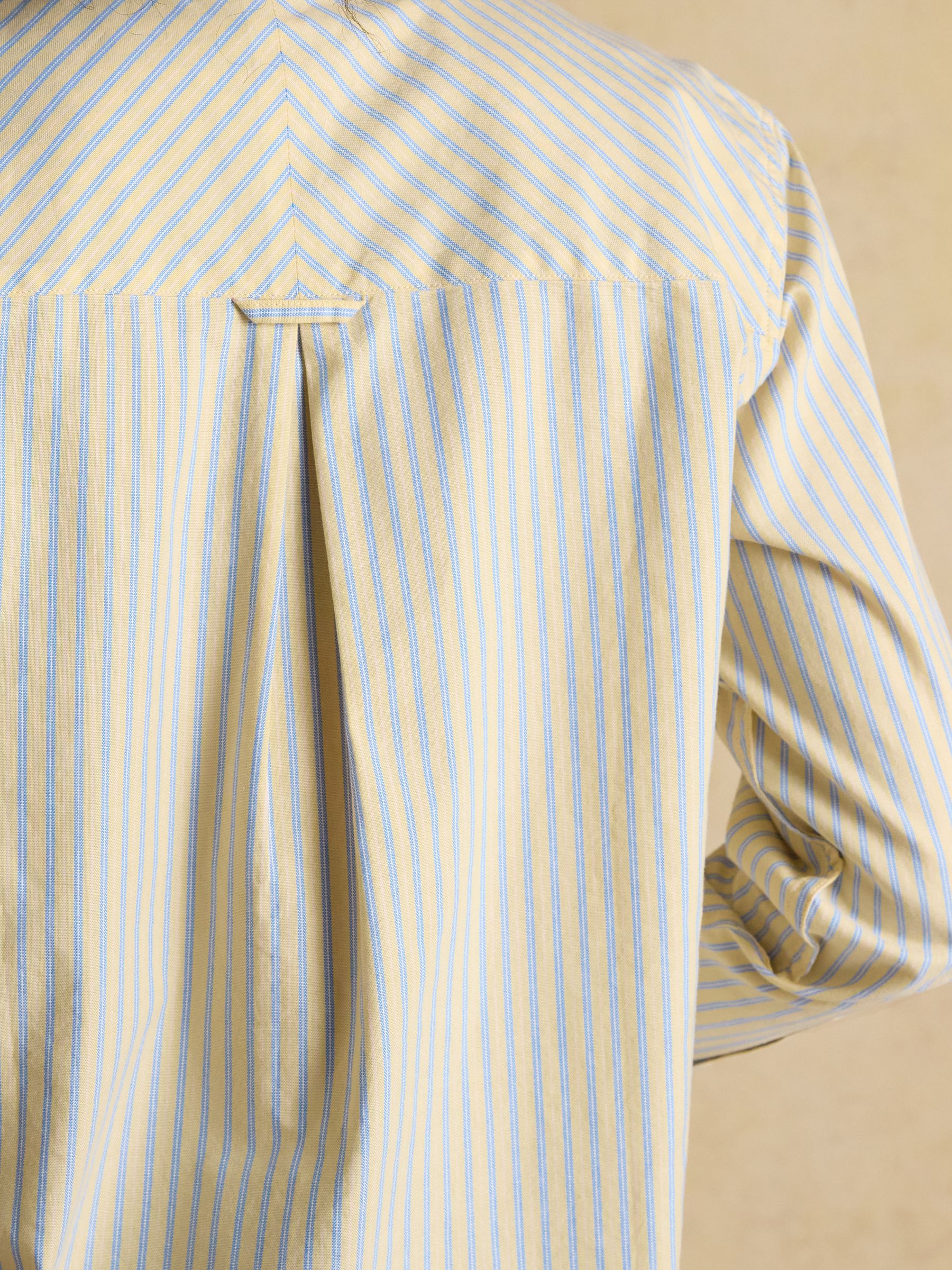 Boyfriend Fit Yellow Striped Oxford Shirt - Image 8 of 12