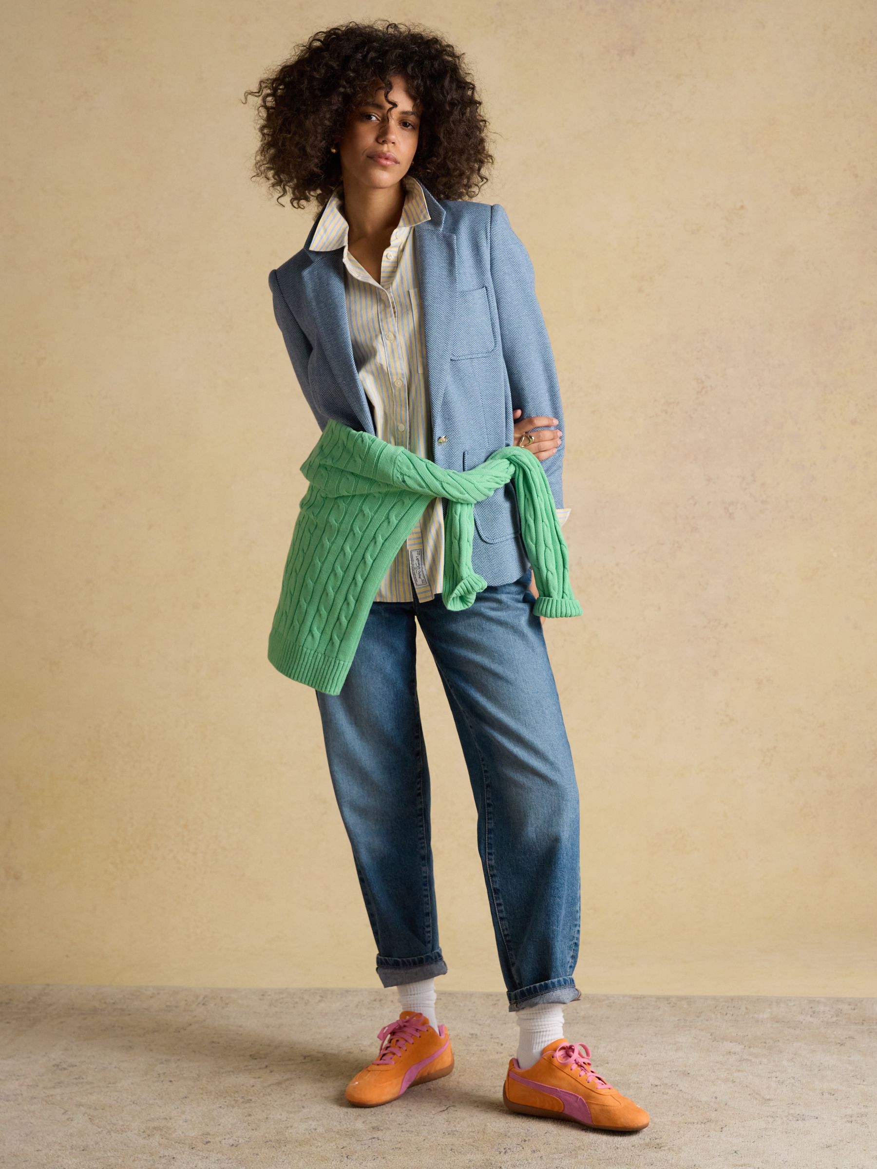 Boyfriend Fit Yellow Striped Oxford Shirt - Image 9 of 9