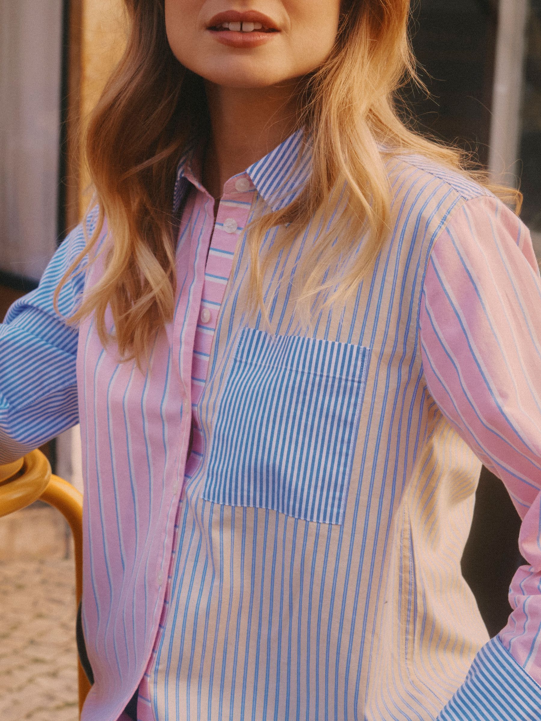 Boyfriend Fit Hotchpotch Striped Oxford Shirt - Image 2 of 13