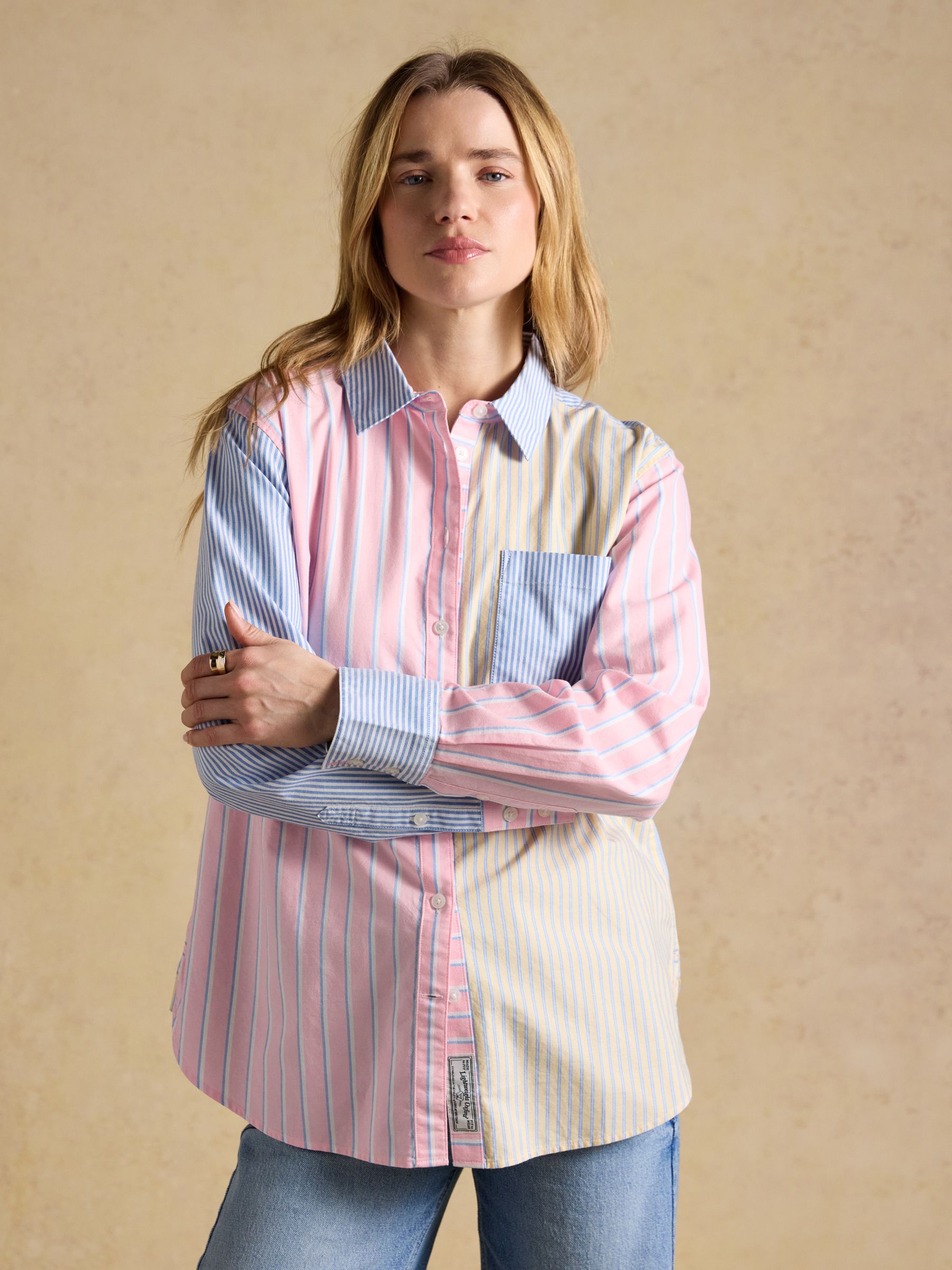 Boyfriend Fit Hotchpotch Striped Oxford Shirt - Image 3 of 13