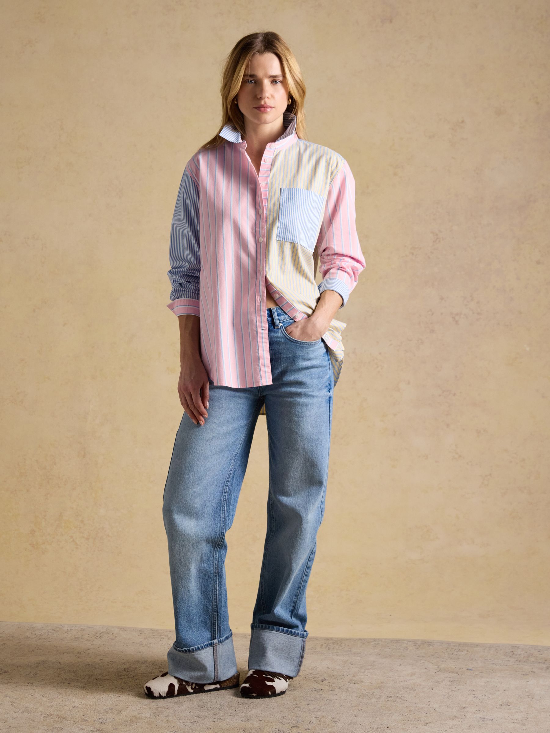 Boyfriend Fit Hotchpotch Striped Oxford Shirt - Image 5 of 13