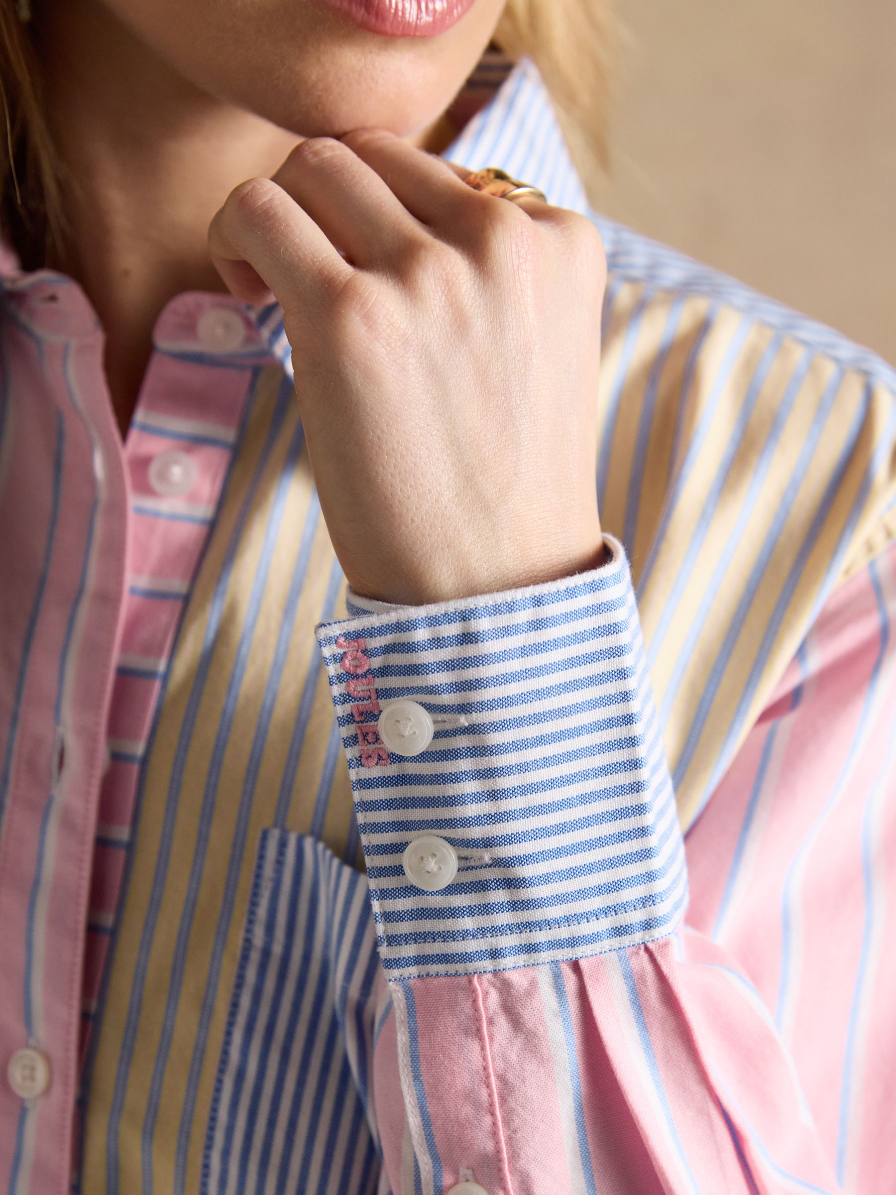 Boyfriend Fit Hotchpotch Striped Oxford Shirt - Image 6 of 13