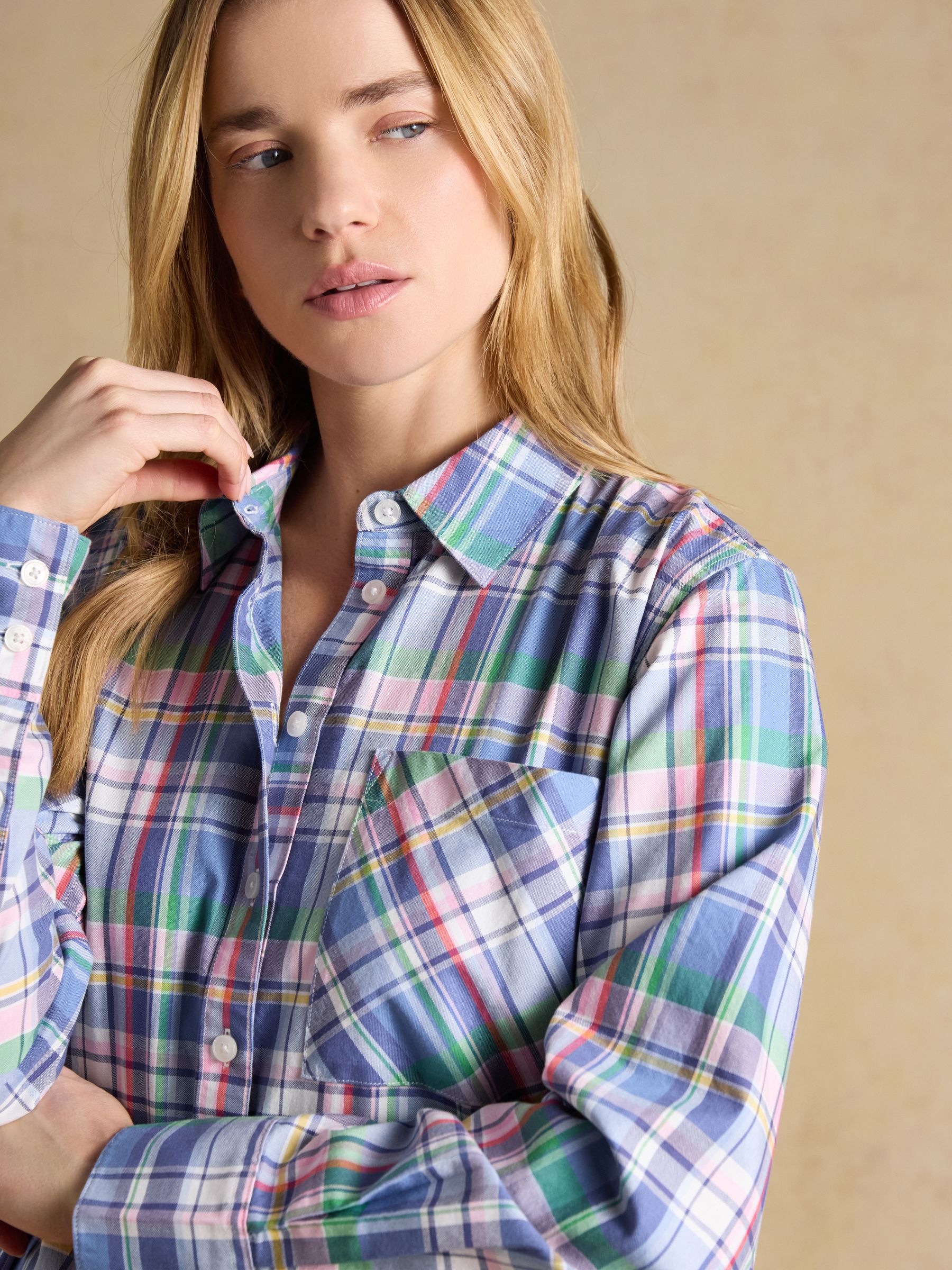 Boyfriend Fit Blue Checked Oxford Shirt - Image 6 of 8