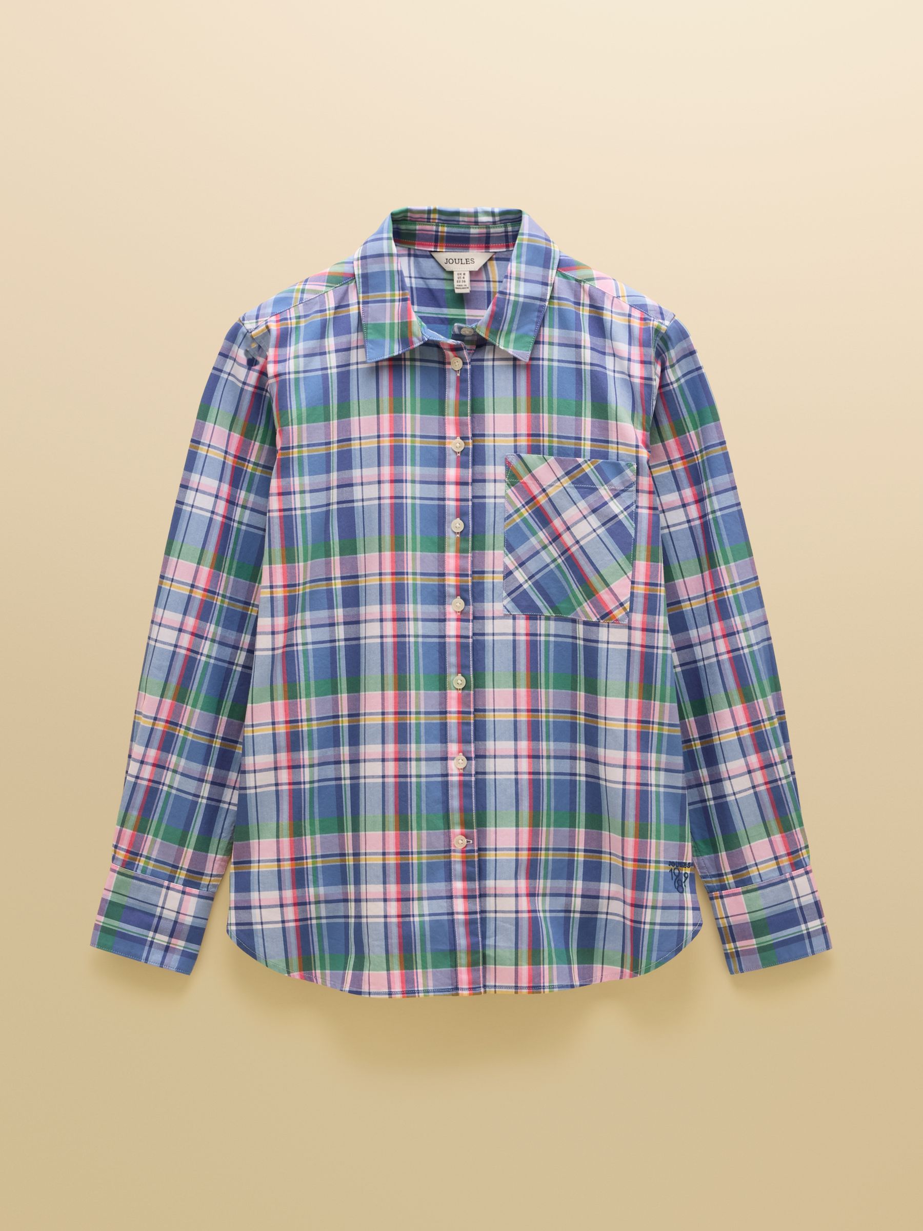 Blue Checked Boyfriend Fit Oxford Shirt - Image 9 of 9