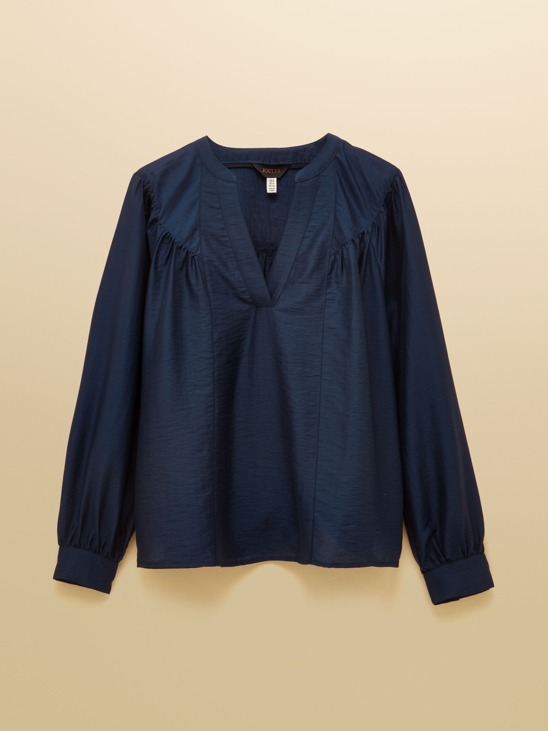 Rose Navy Long Sleeve V-Neck Blouse - Image 7 of 7