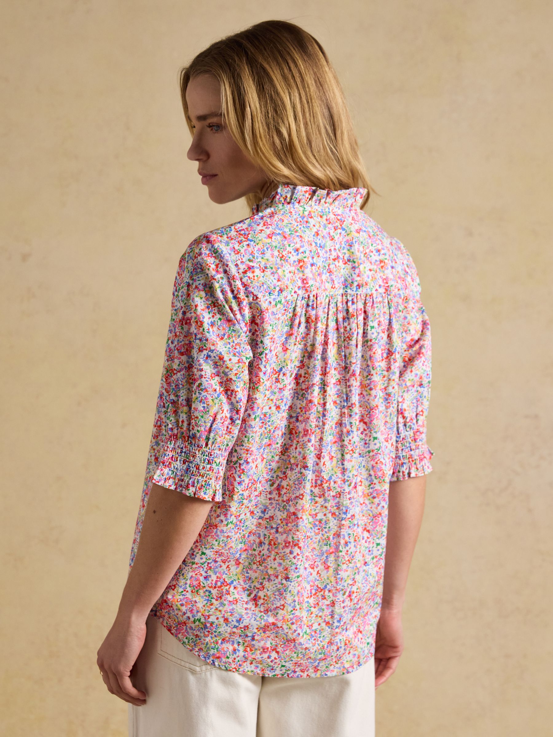 Melanie Multi Short Sleeve Ruffle Blouse - Image 2 of 8