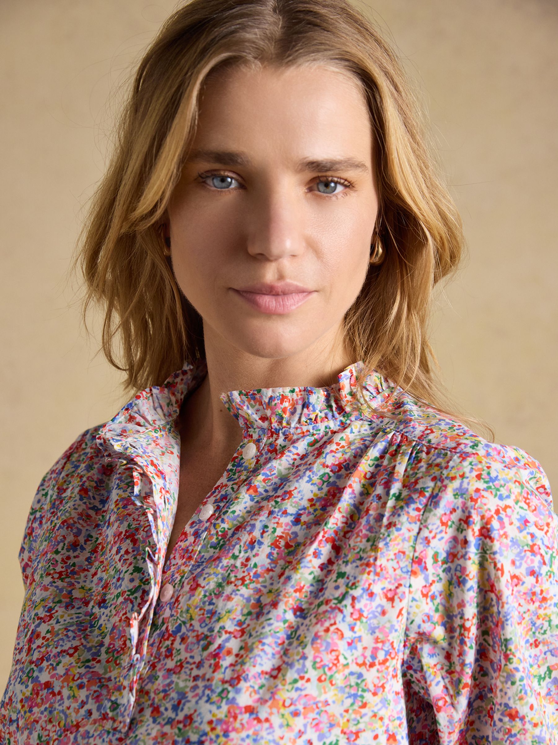 Melanie Multi Short Sleeve Ruffle Blouse - Image 4 of 8