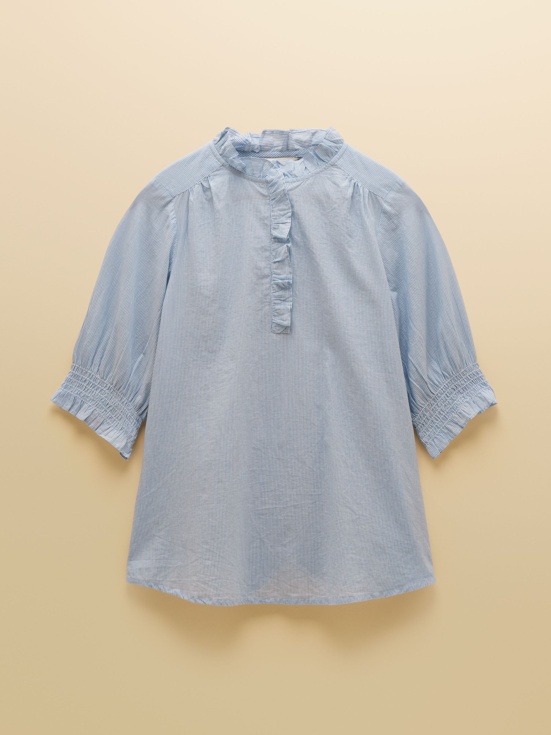 Melanie Blue Short Sleeve Ruffle Blouse - Image 6 of 6