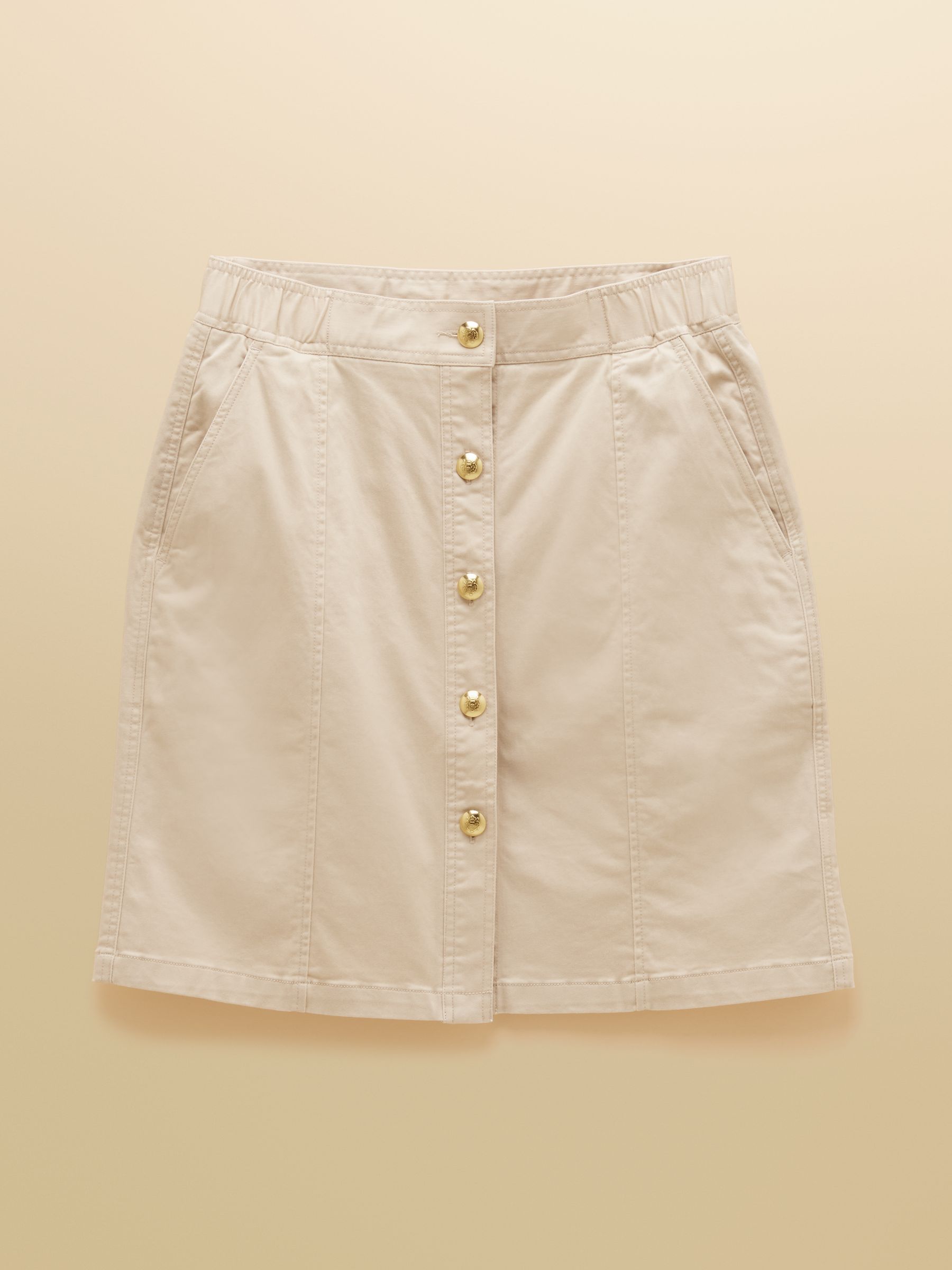 Loxley Sand Button Through Short Chino Skirt - Image 6 of 6