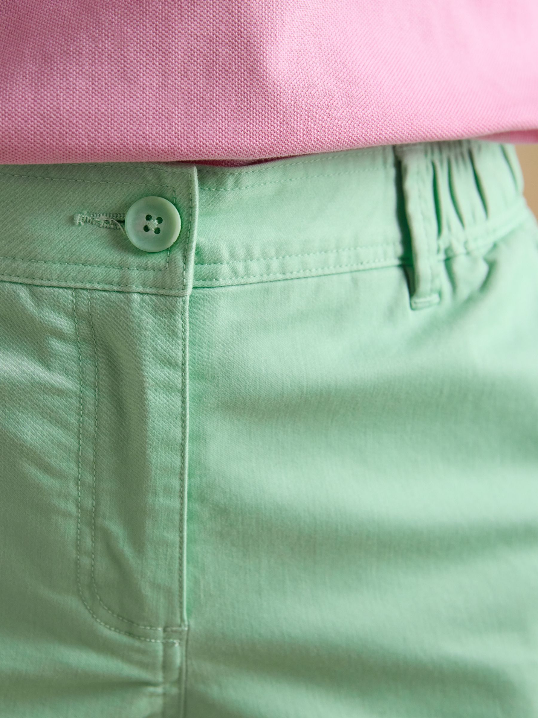 Green Chino Shorts with Elasticated Waist - Image 4 of 7