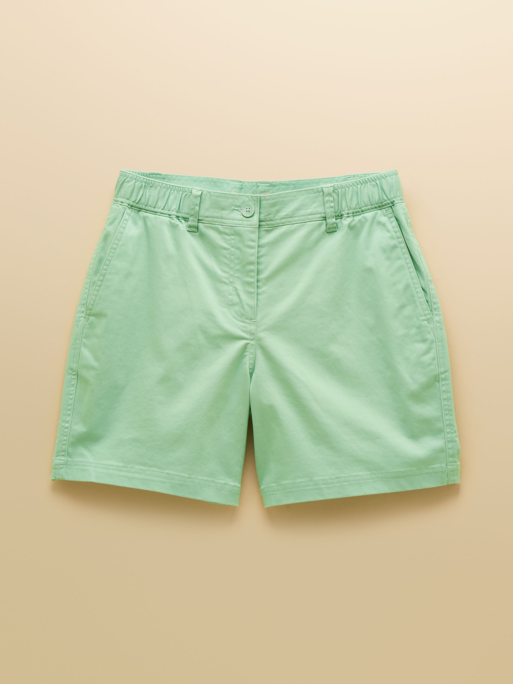 Green Chino Shorts with Elasticated Waist - Image 9 of 9