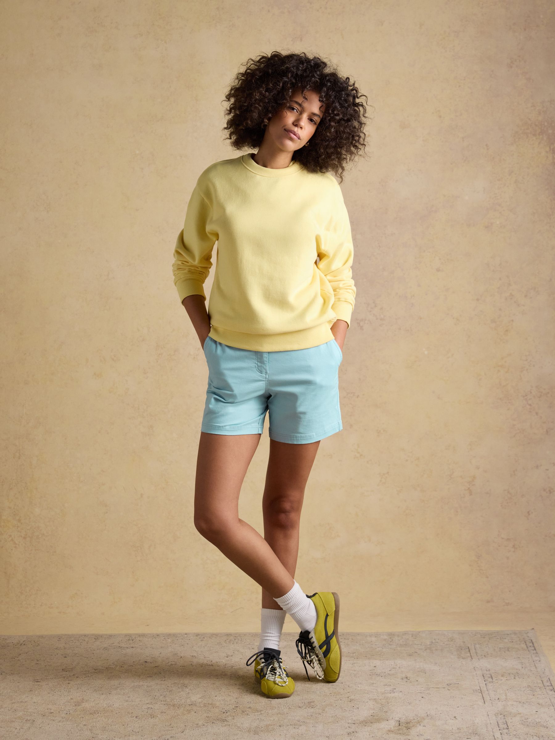 Blue Chino Shorts with Elasticated Waist - Image 4 of 7