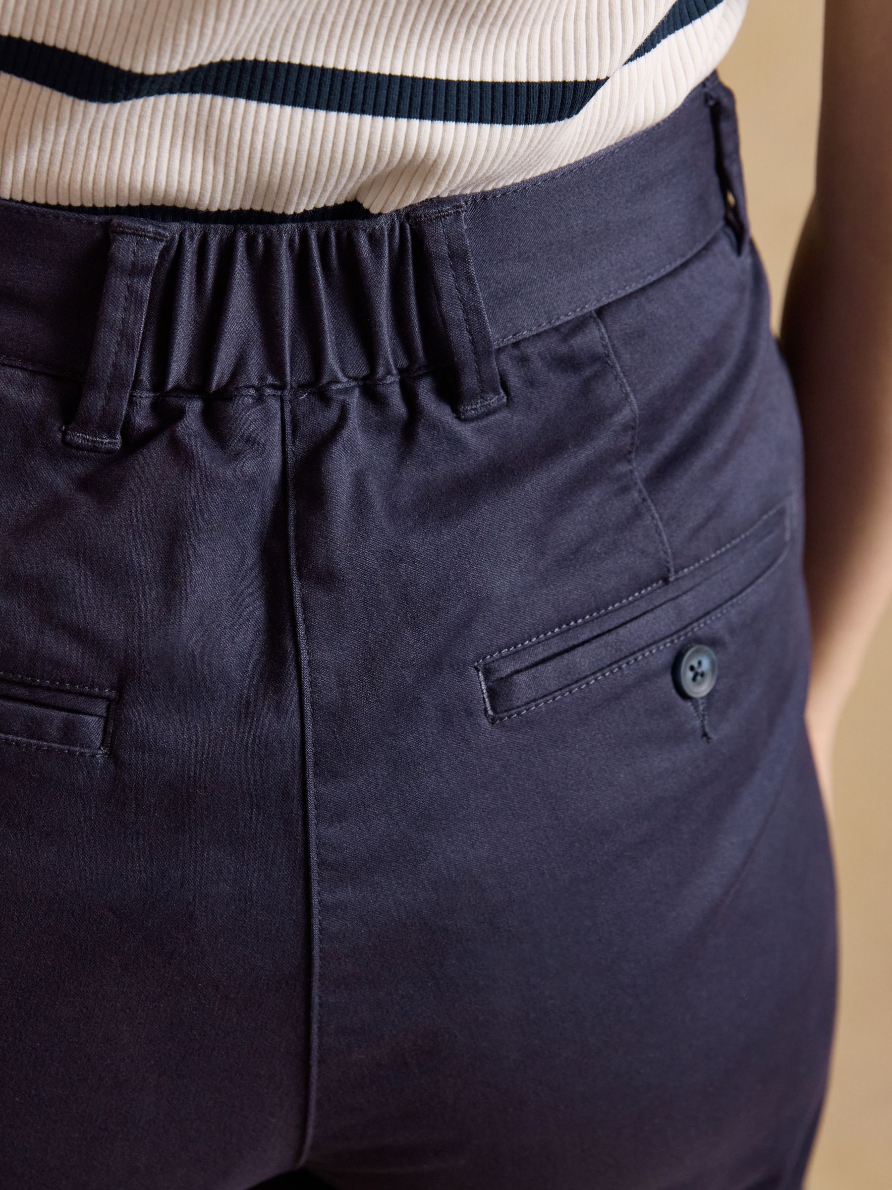 Navy Bermuda Chino Shorts With Elasticated Waist - Image 5 of 6