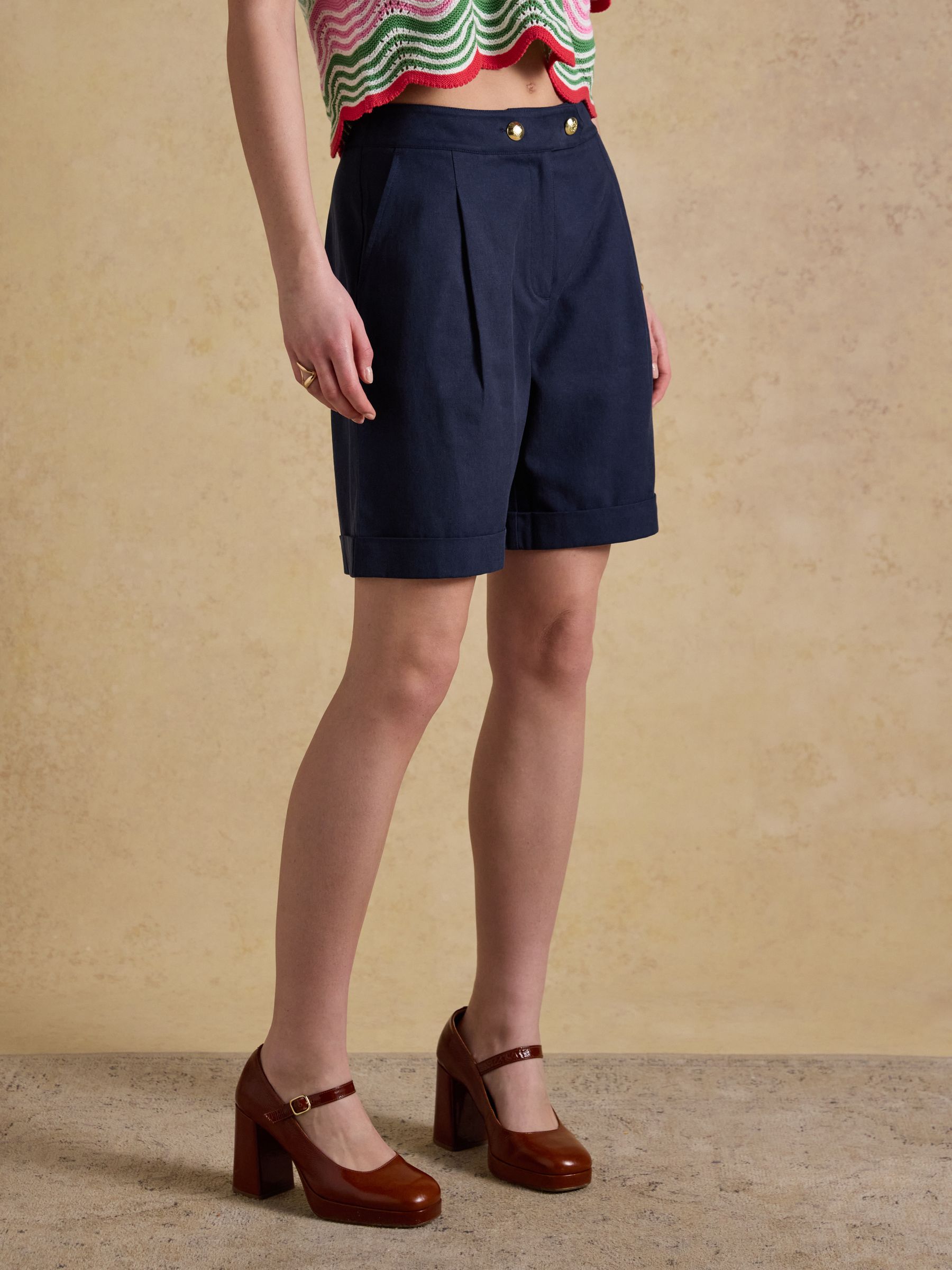 Bay Navy Smart Tailored Shorts - Image 1 of 7