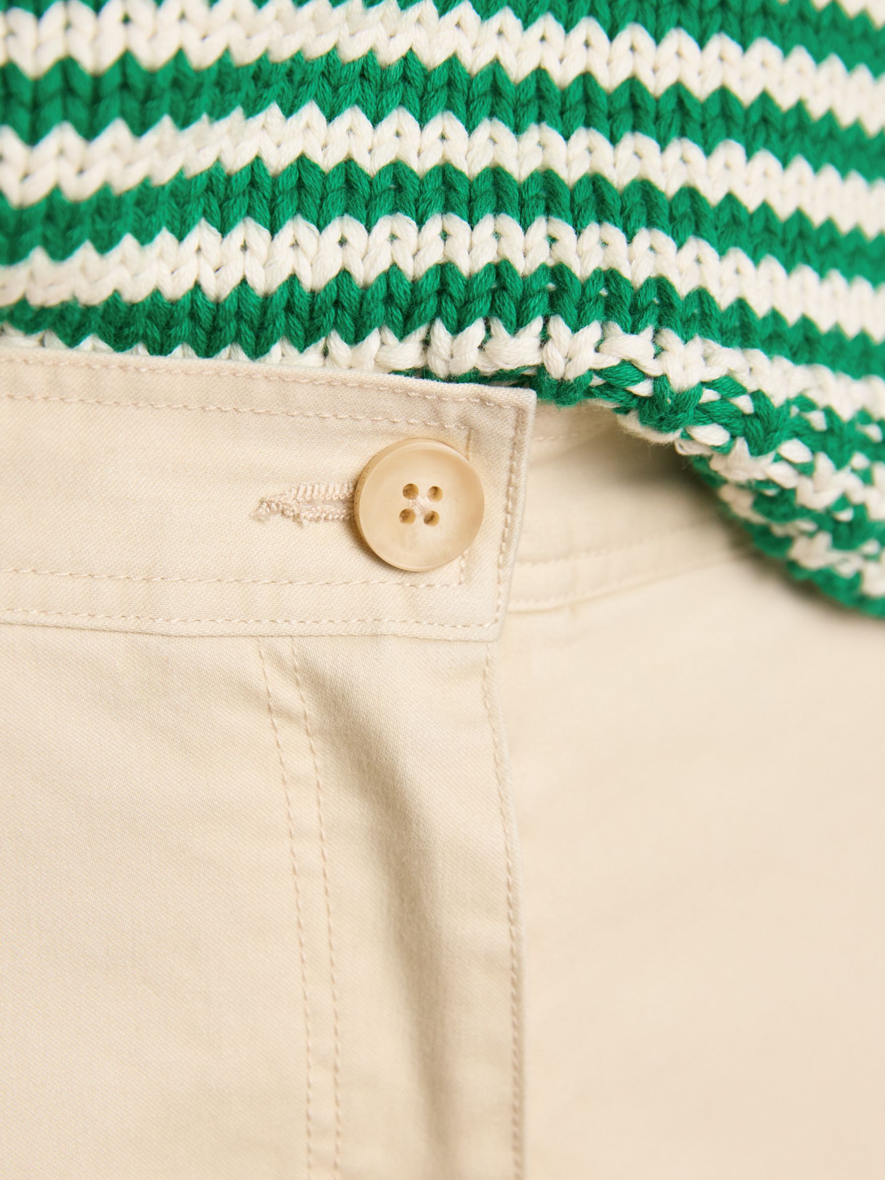 Slim Straight Sand Chino Trousers with Elasticated Waist - Image 4 of 8