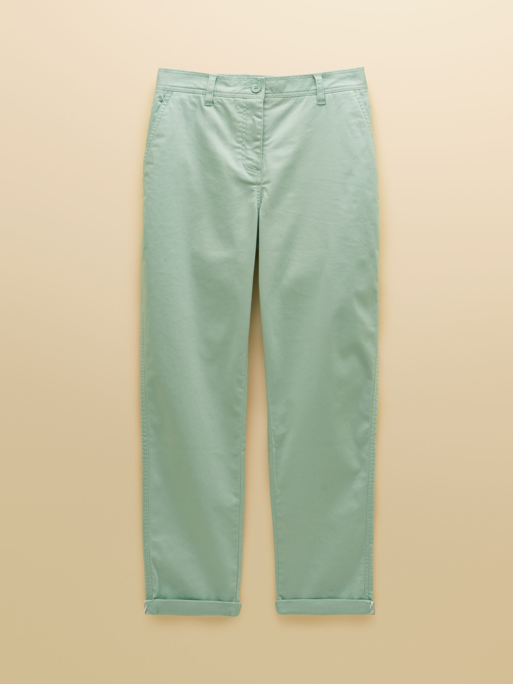 Slim Straight Green Chino Trousers with Elasticated Waist - Image 7 of 7