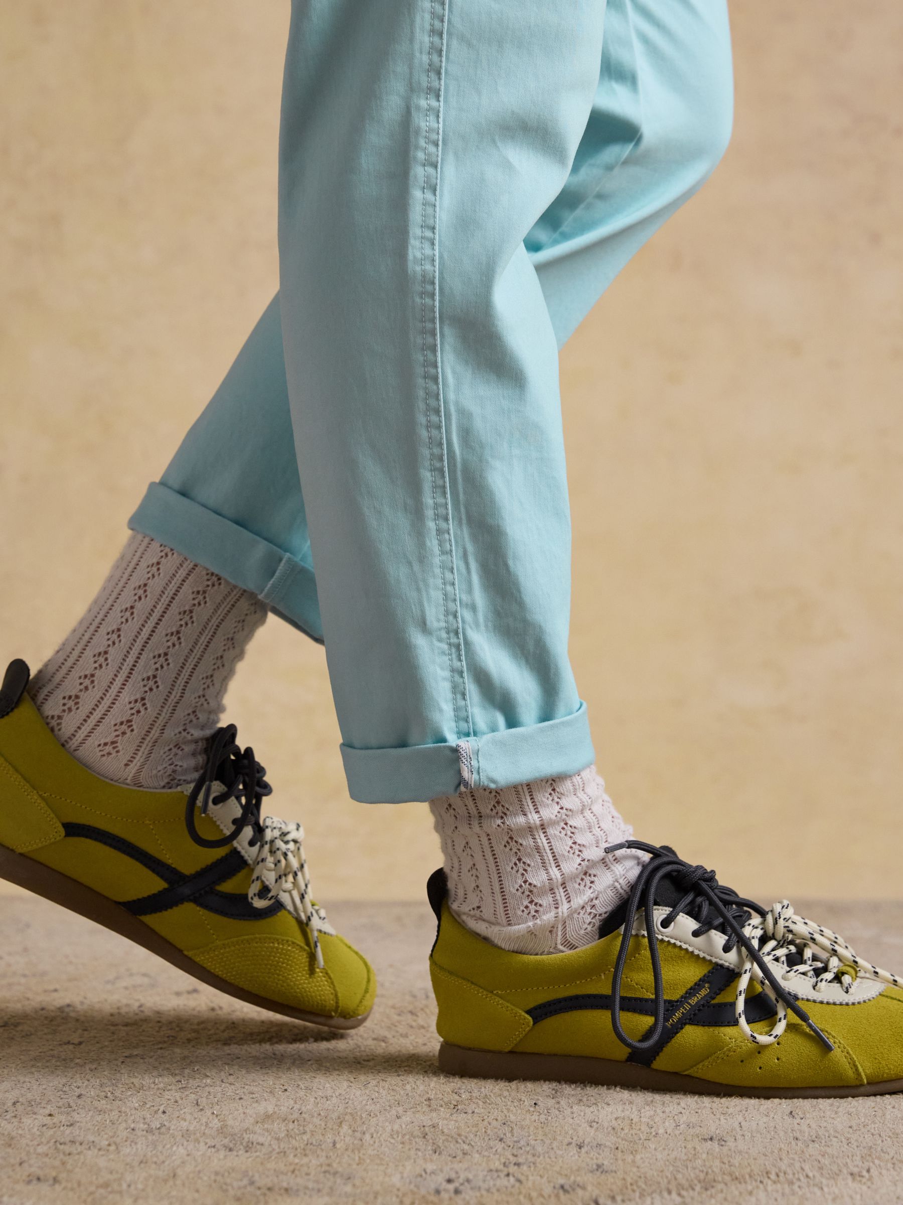 Slim Straight Blue Chino Trousers with Elasticated Waist - Image 4 of 7