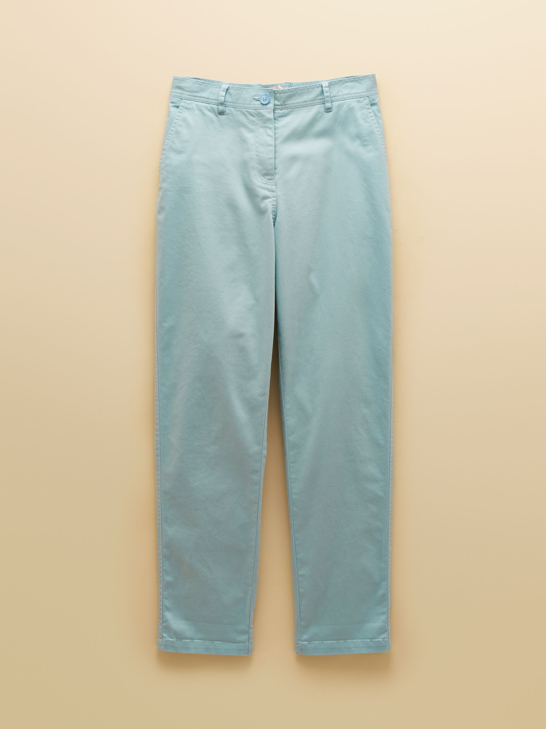 Slim Straight Blue Chino Trousers with Elasticated Waist - Image 7 of 7
