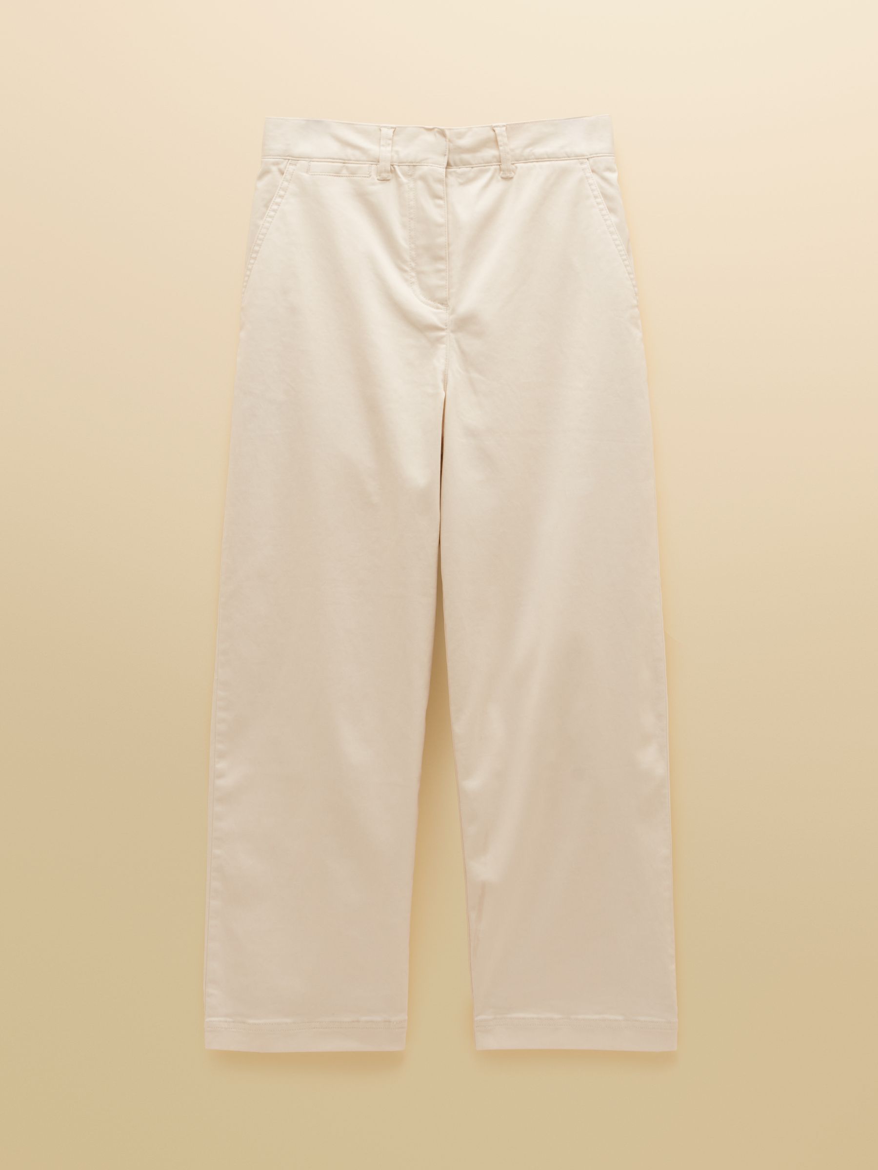 Cream Wide Leg Cropped Chino Trousers with Elasticated Waist - Image 6 of 6