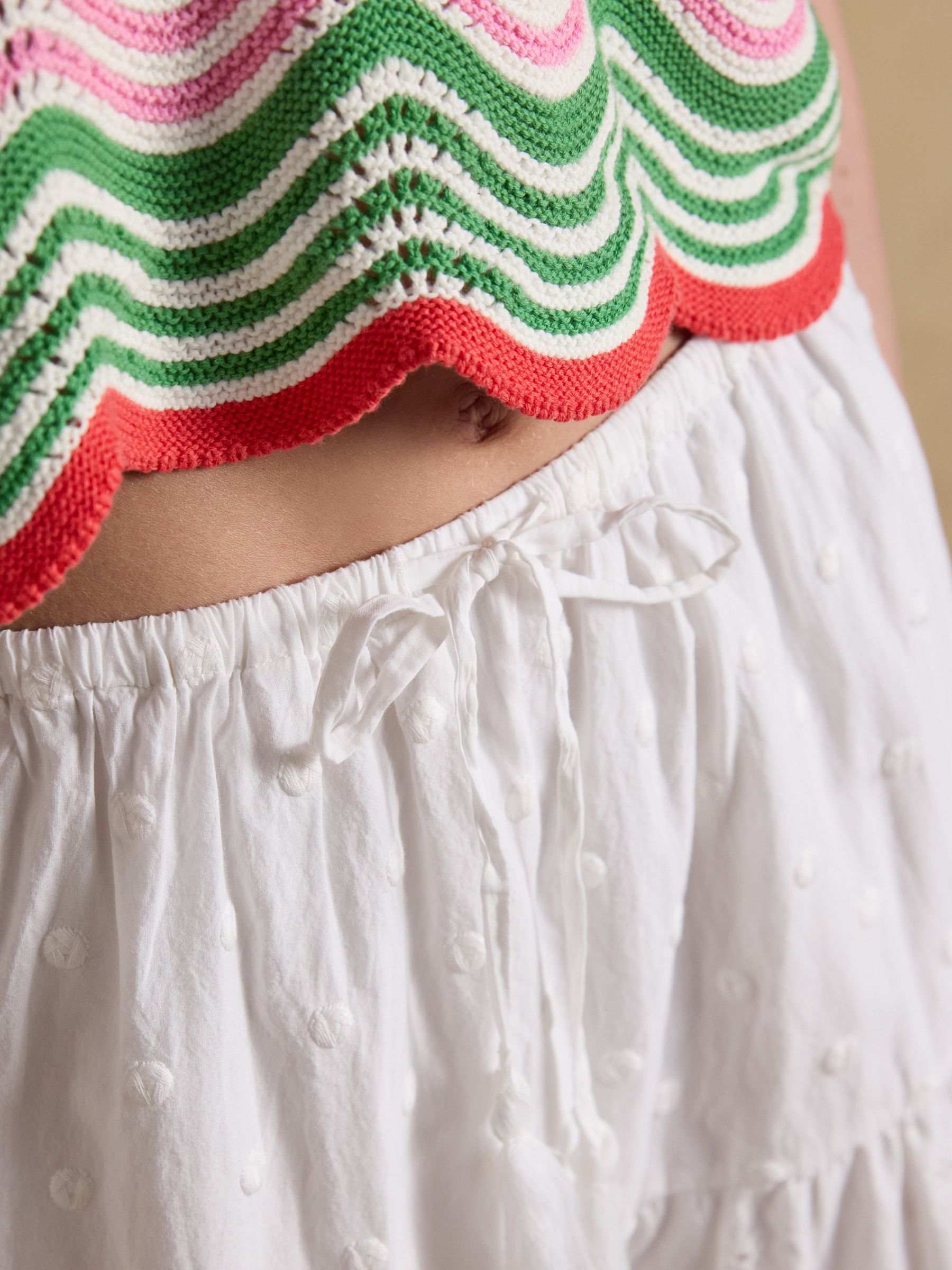 Broderie Tiered White Maxi Skirt - Image 7 of 9