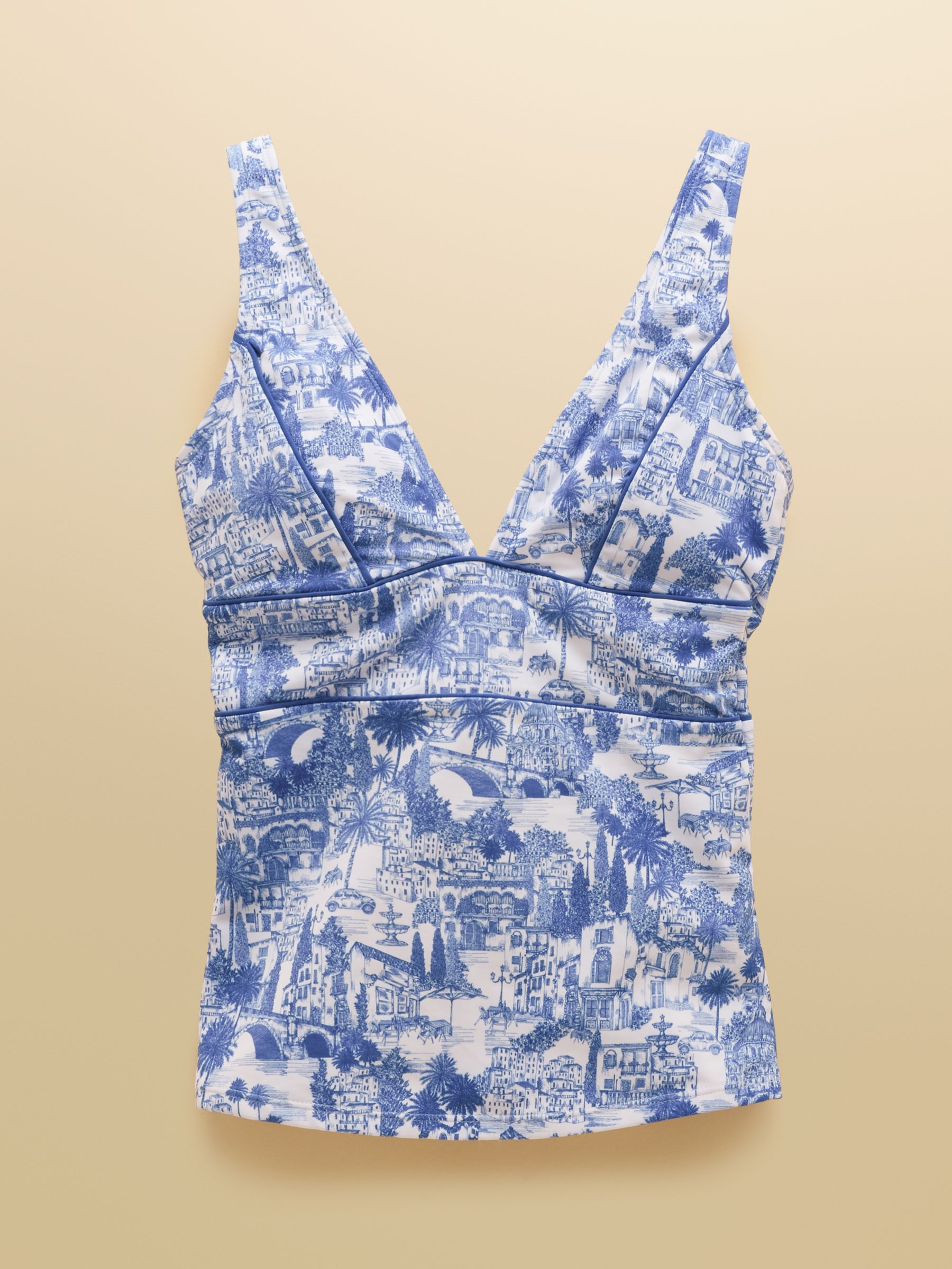 Panel Toile Printed V-Neck Tummy Control Tankini Top - Image 7 of 7 Panel Toile Printed V-Neck Tummy Control Tankini Top - Image 7 of 7