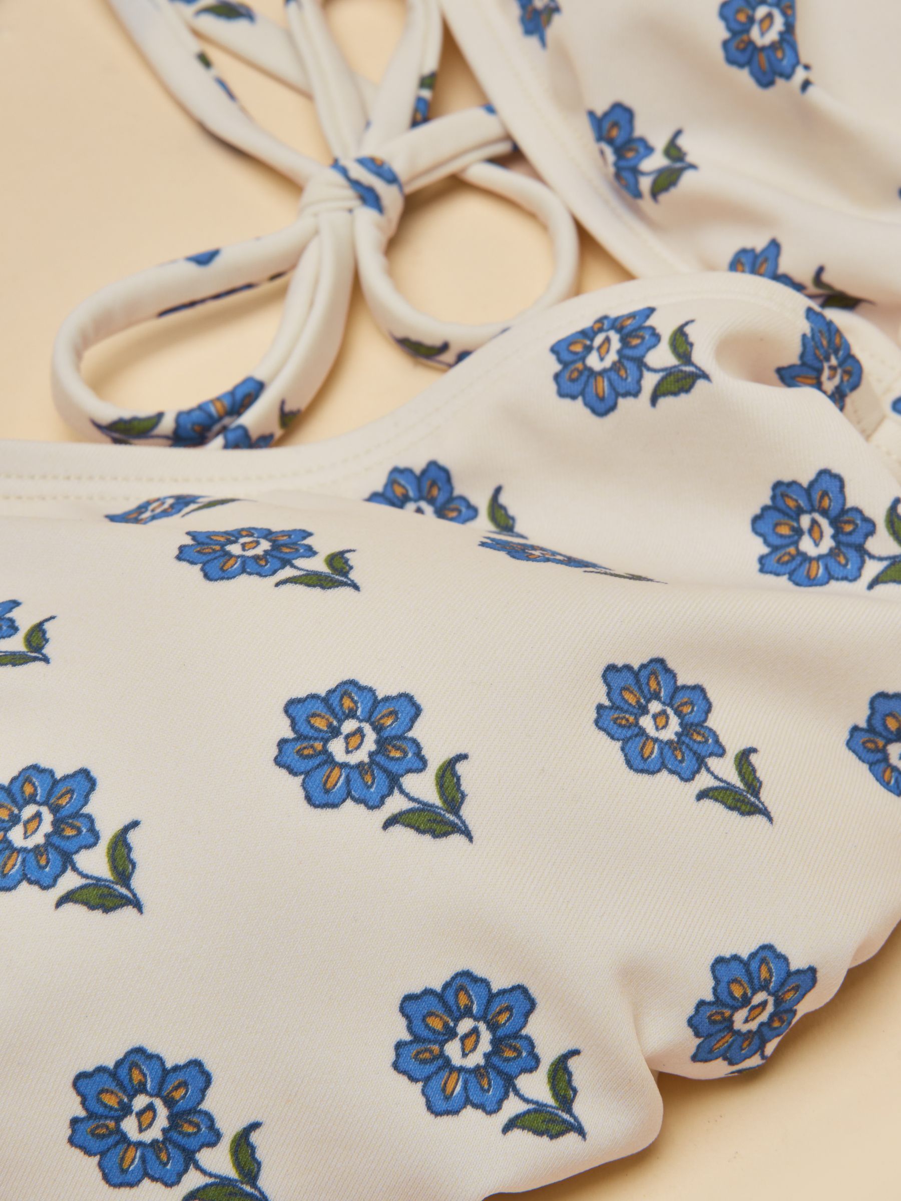 Cream Foulard Tie Bikini Top - Image 10 of 10