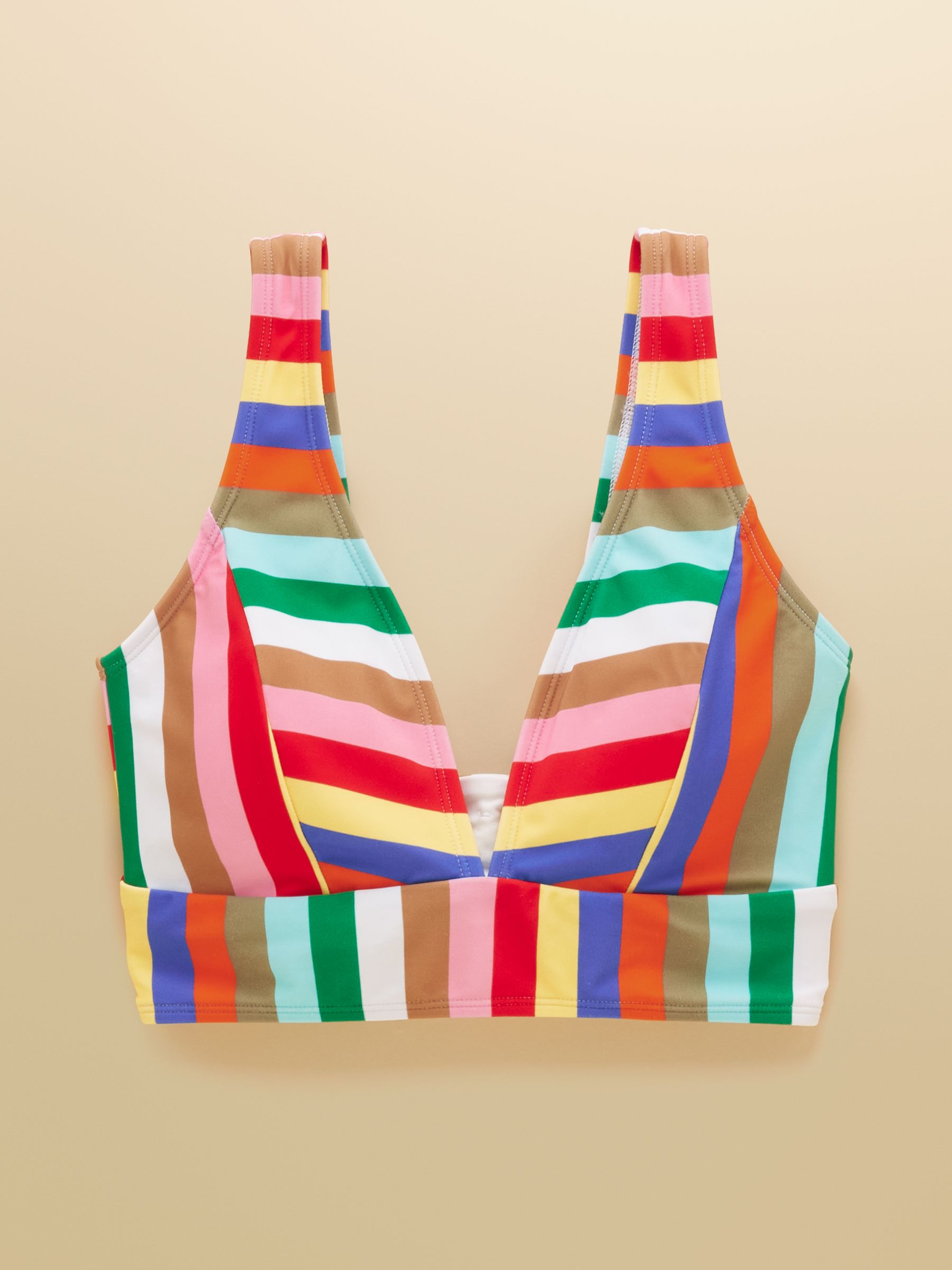 Multi Striped Panel V-Neck Bikini Top - Image 9 of 9