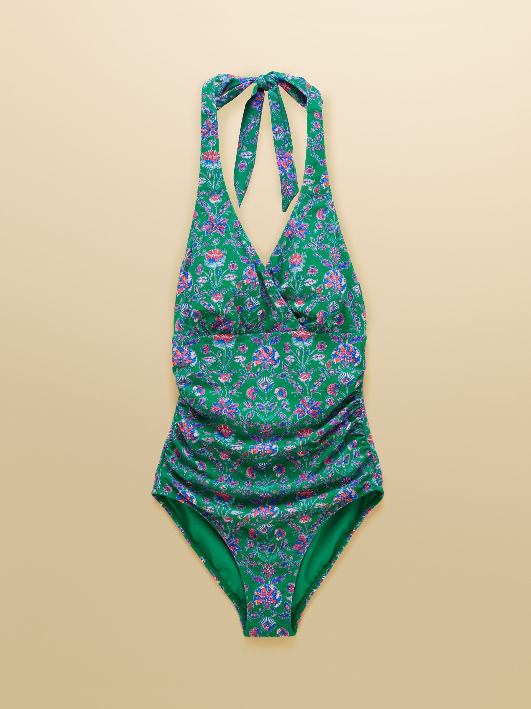 Green Floral Wrap Halterneck Swimsuit - Image 8 of 8