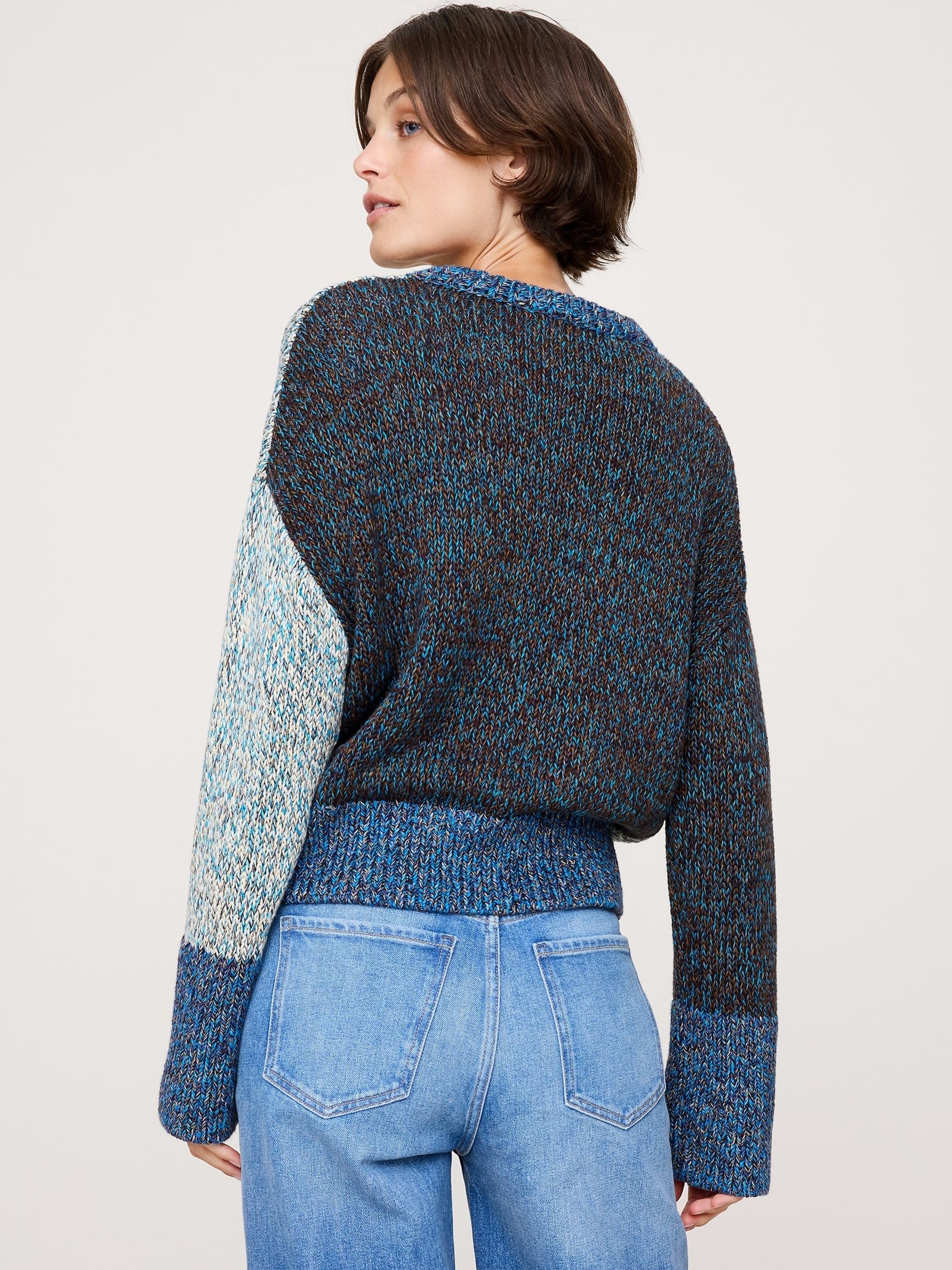 Banana Republic Blue Cotton V Neck Jumper - Image 2 of 5