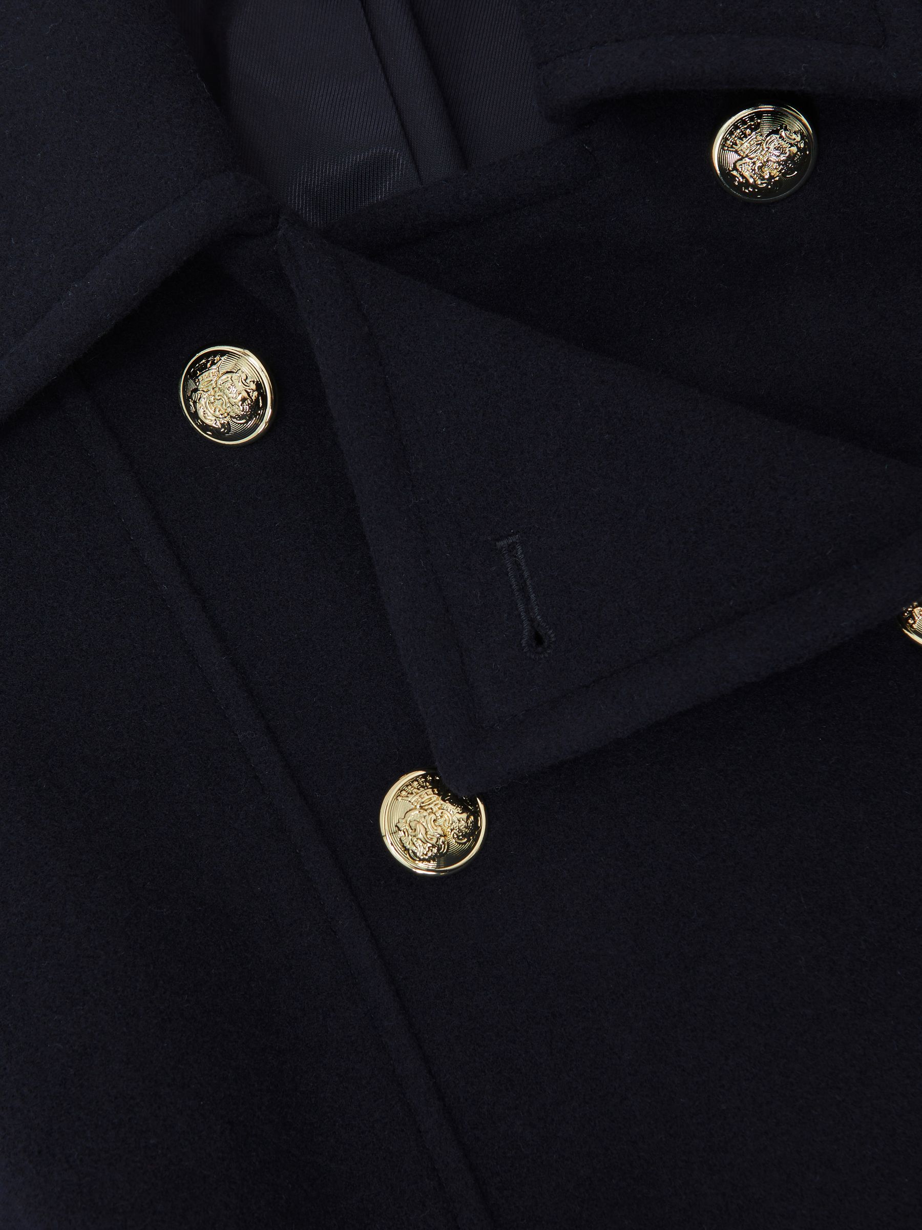 Petite Wool-Blend Double-Breasted Coat in Navy - image 4