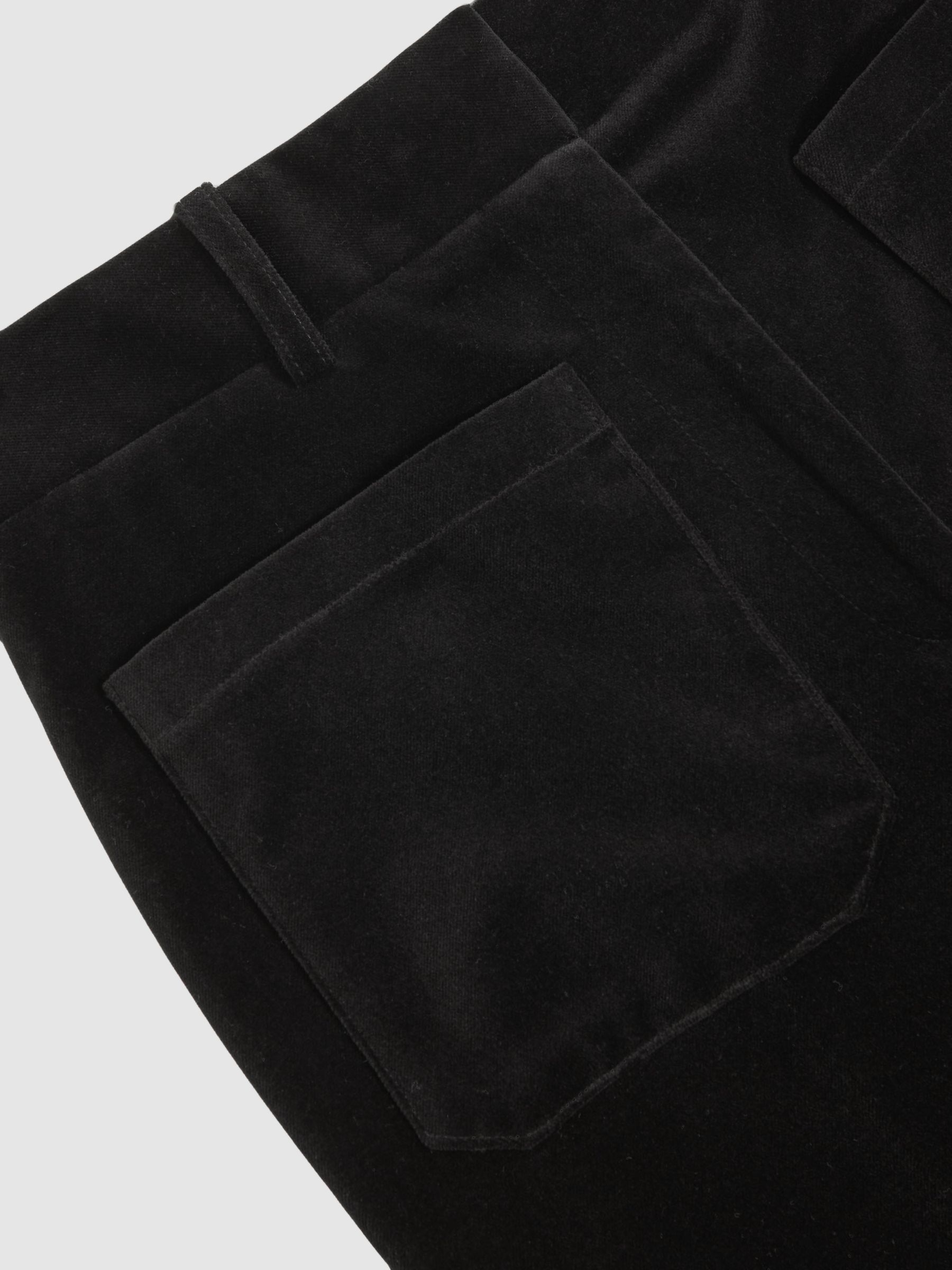 Velvet Flared Trousers in Black - image 4