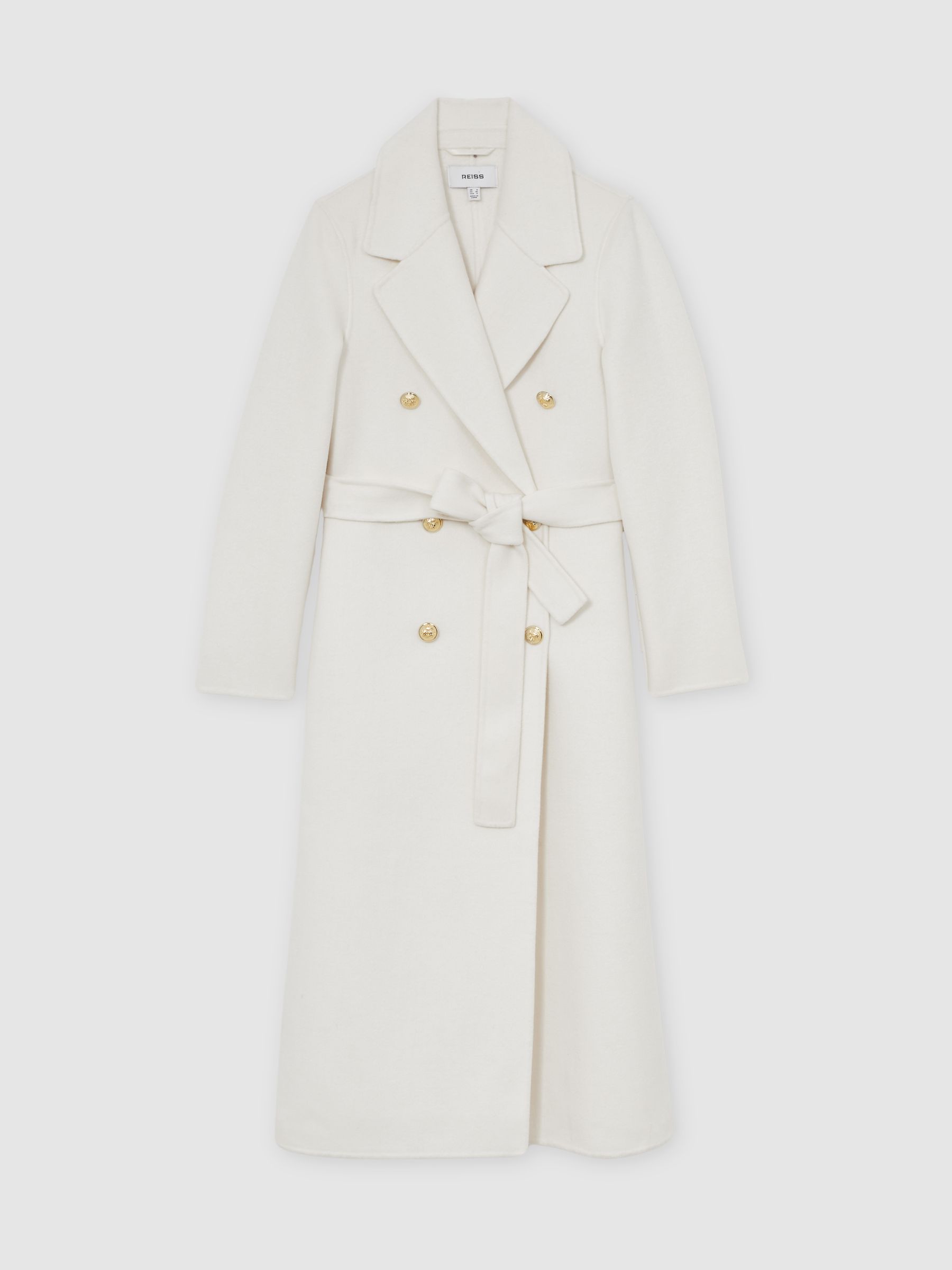 Petite Double-Breasted Blindseam Coat Wool-Blend in Cream - Image 2 of 7