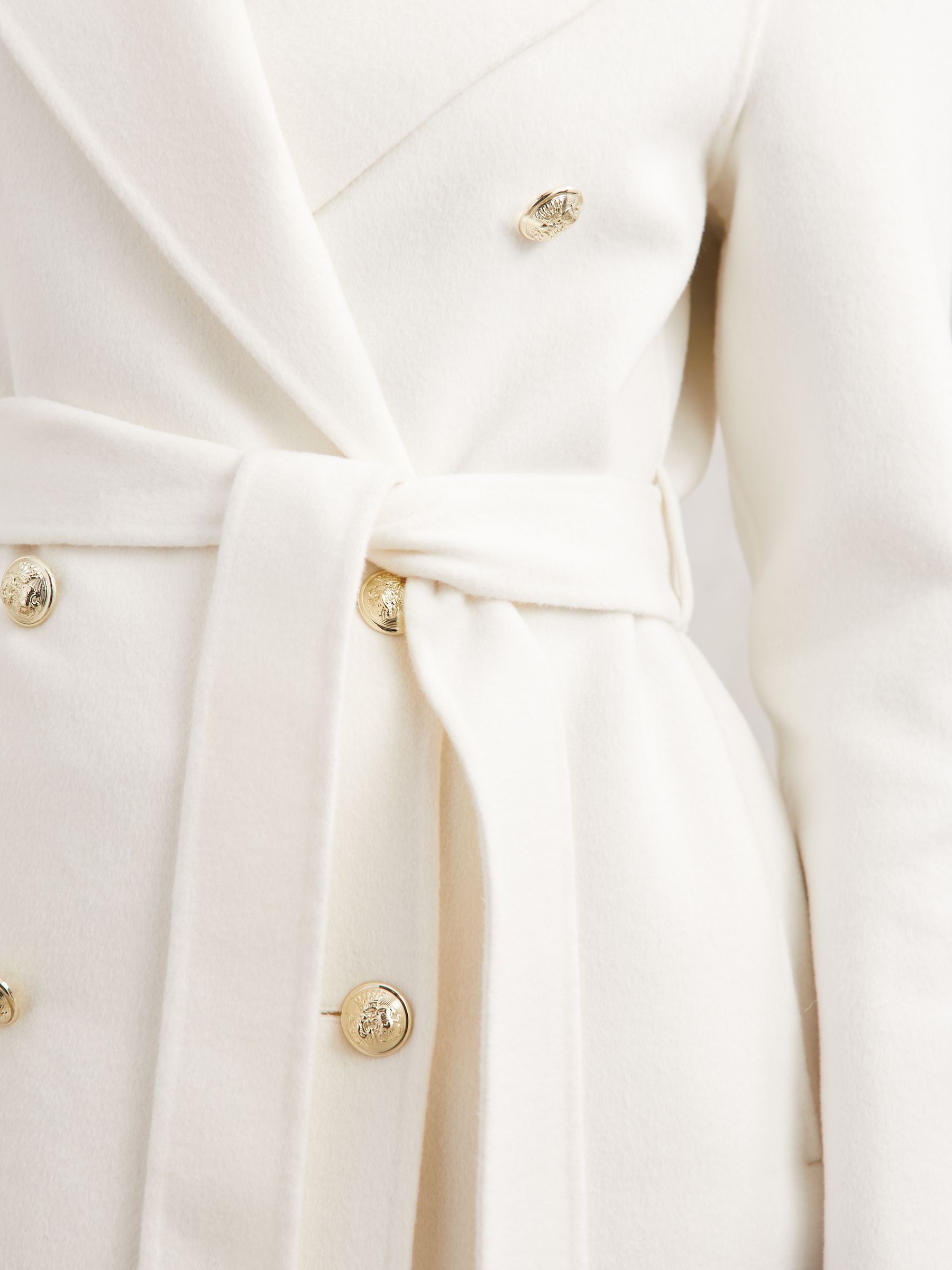 Petite Double-Breasted Blindseam Coat Wool-Blend in Cream - Image 3 of 7